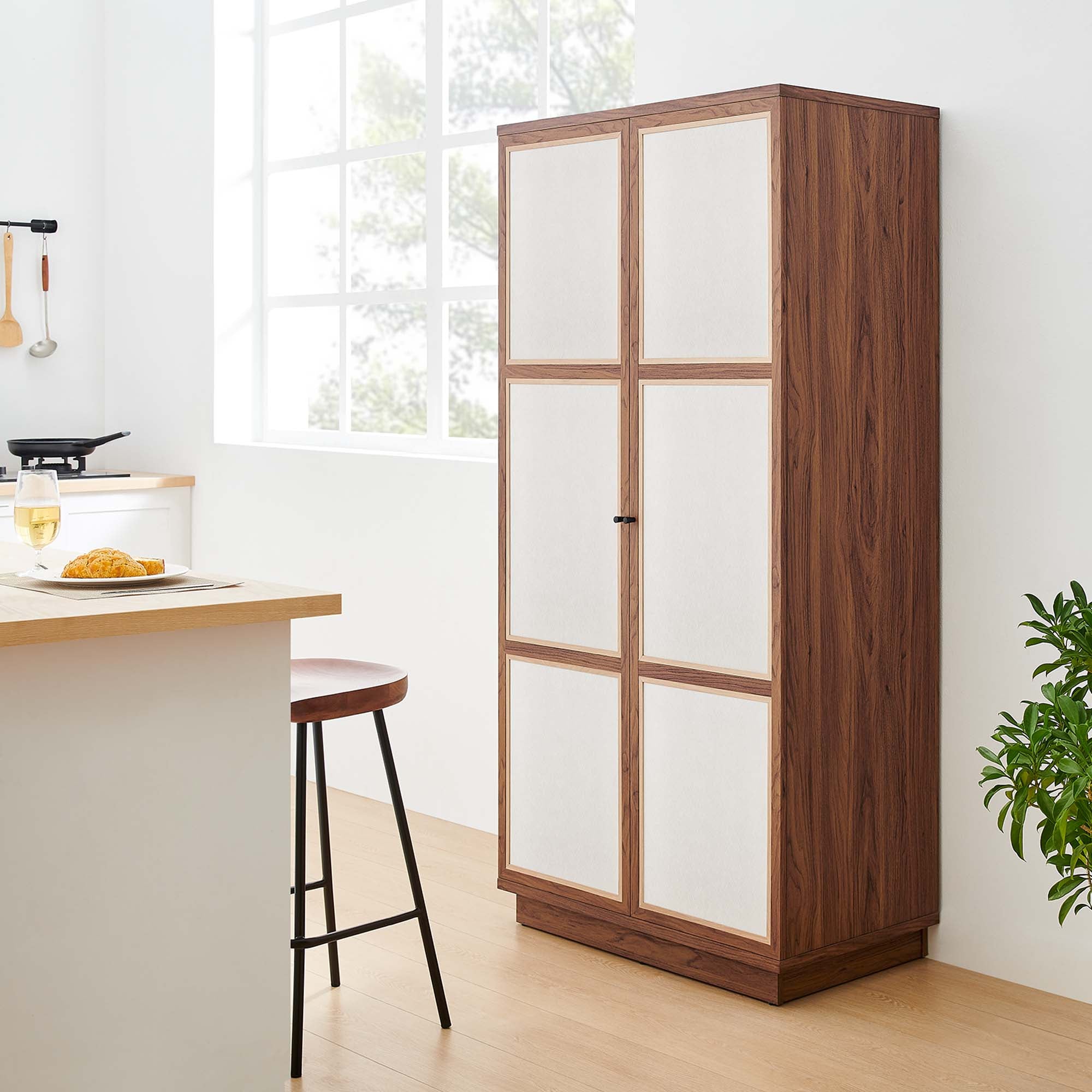 Modway Capri 70" Tall Wood Grain Storage Cabinet