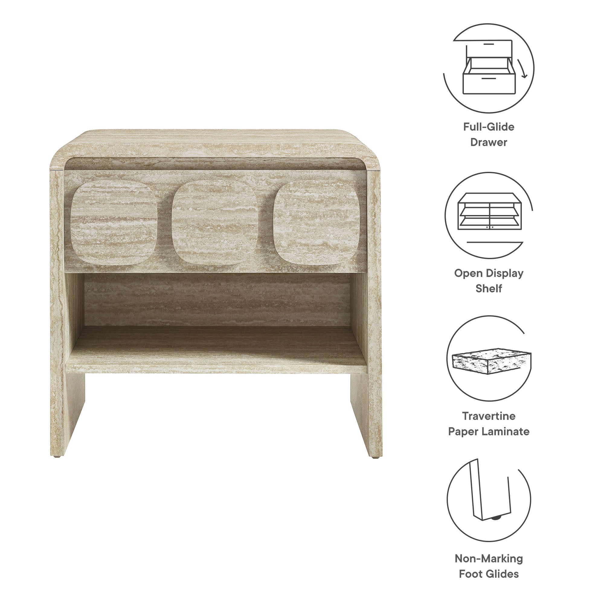Modway Toscana 1-Drawer Nightstand