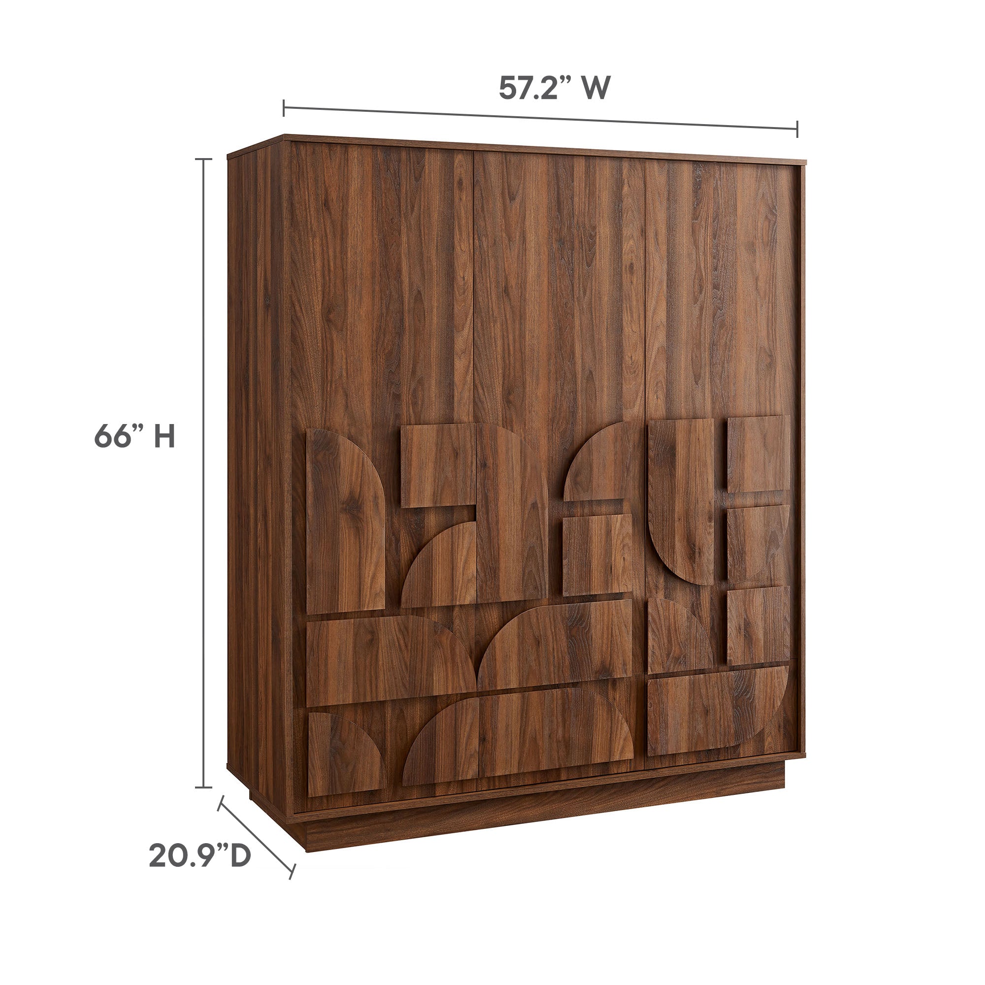 Modway Bulwark 3-Door Wardrobe Closet
