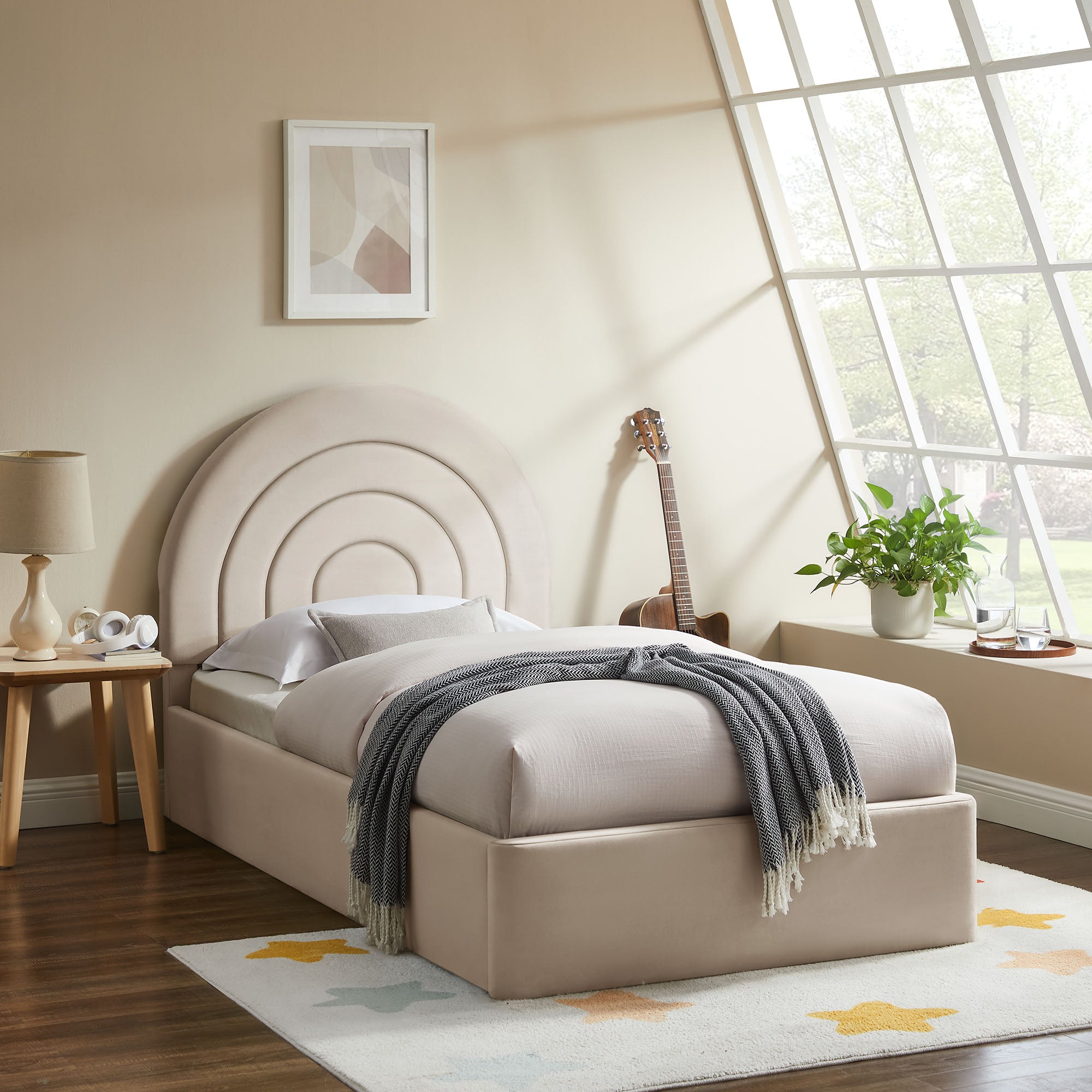 Modway Solana Arched Performance Velvet Twin Platform Bed