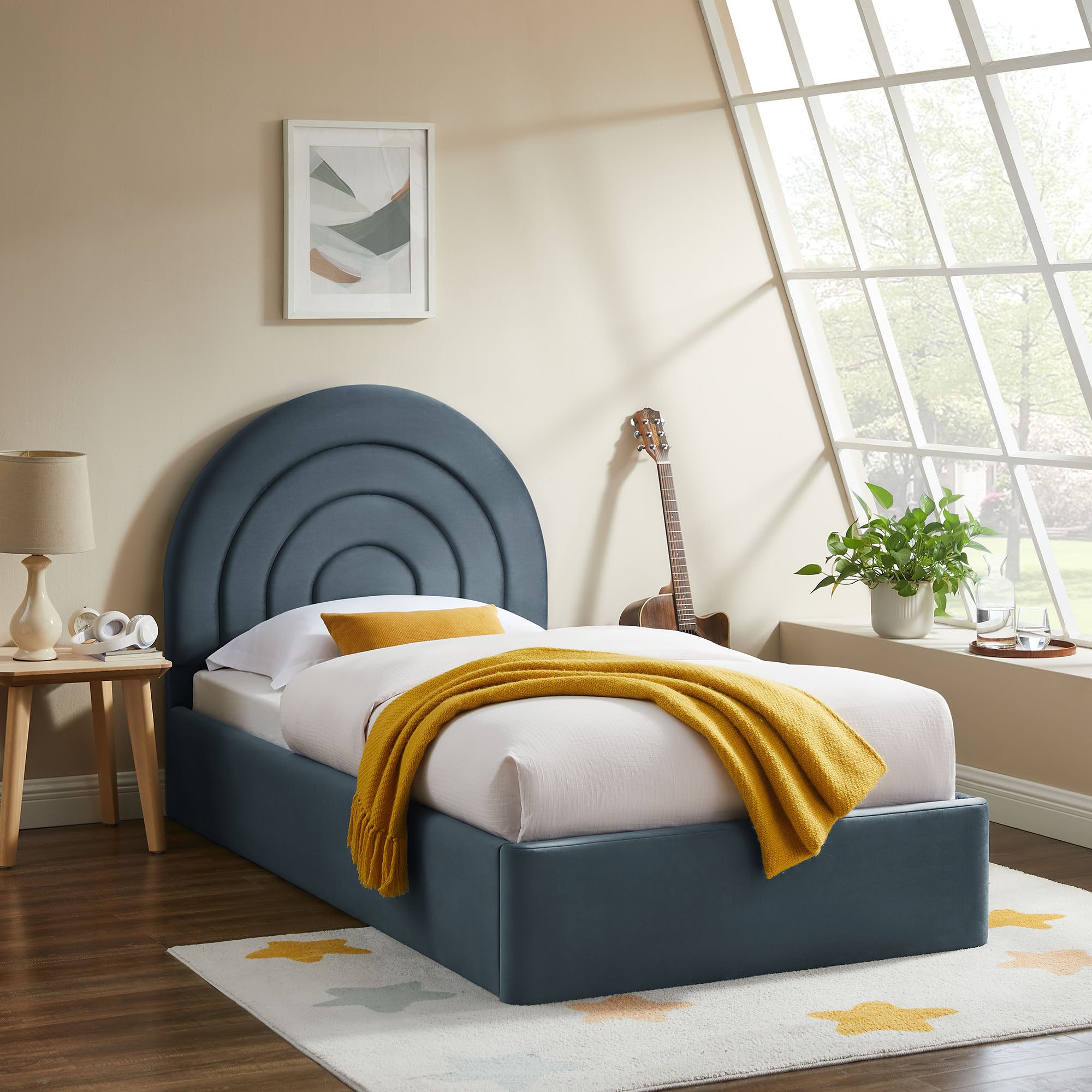Modway Solana Arched Performance Velvet Twin Platform Bed