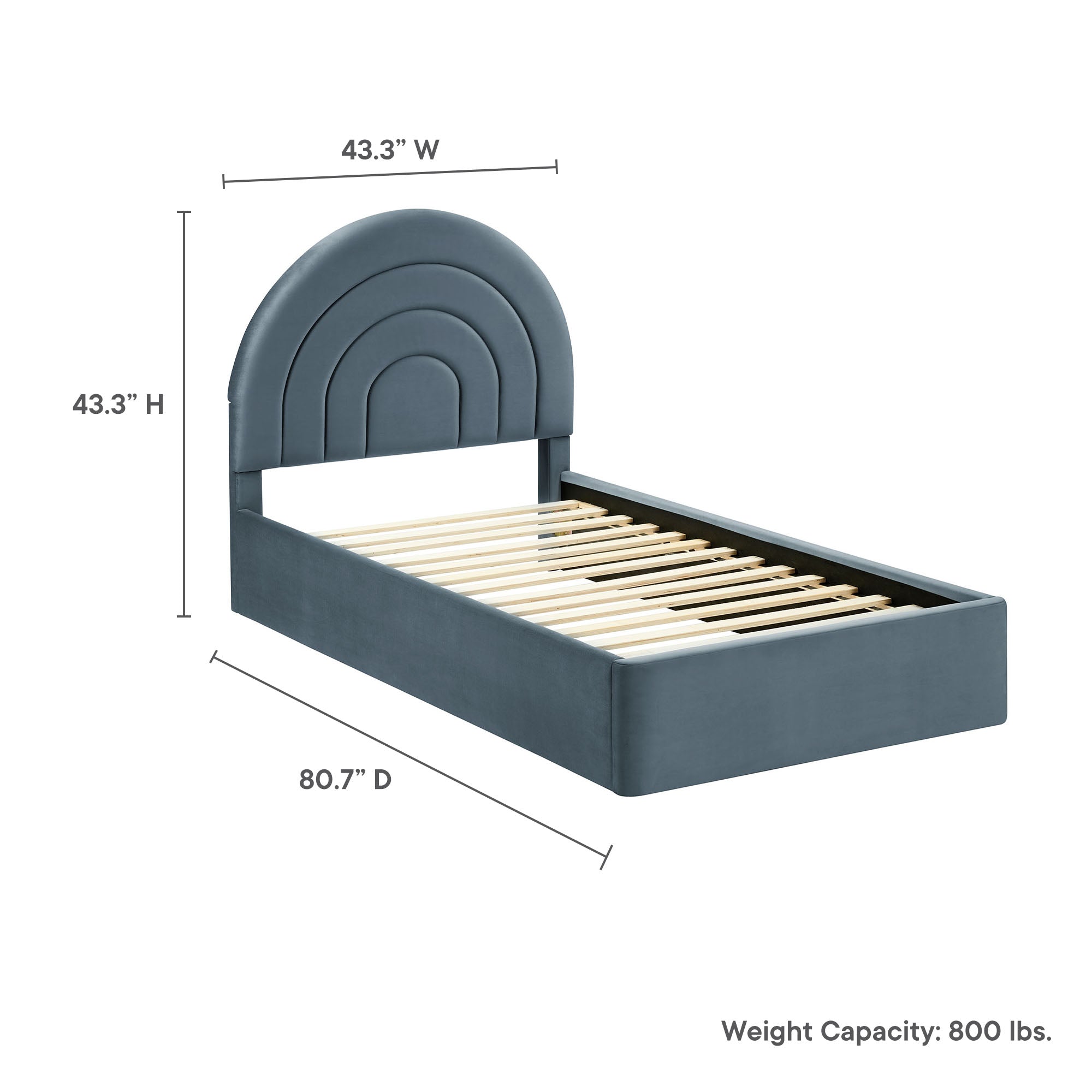 Modway Solana Arched Performance Velvet Twin Platform Bed