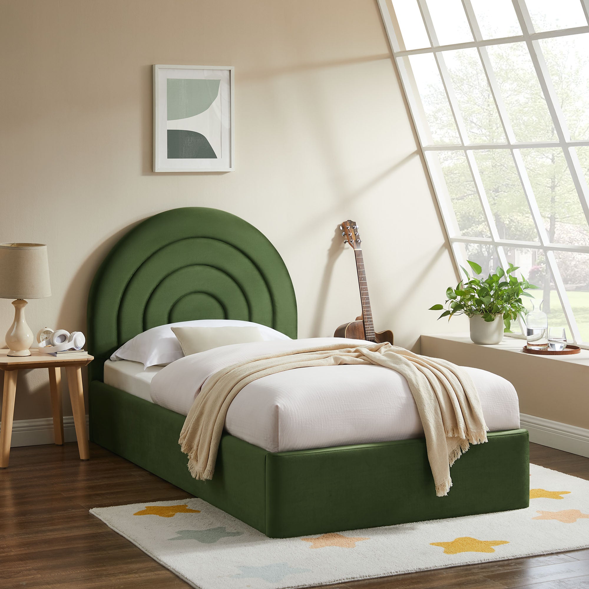 Modway Solana Arched Performance Velvet Twin Platform Bed