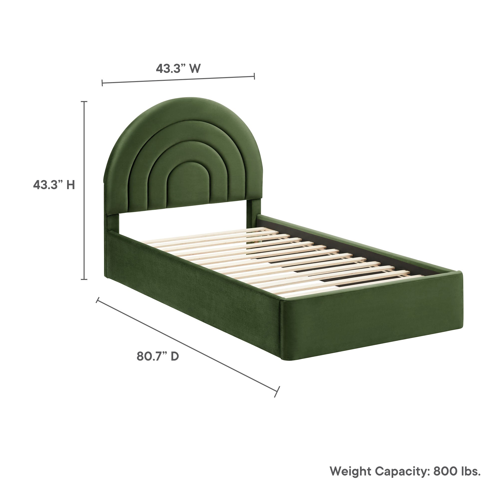 Modway Solana Arched Performance Velvet Twin Platform Bed