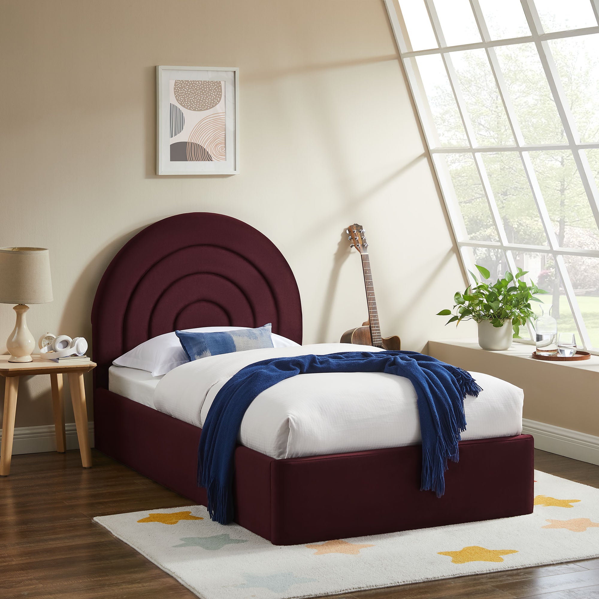 Modway Solana Arched Performance Velvet Twin Platform Bed