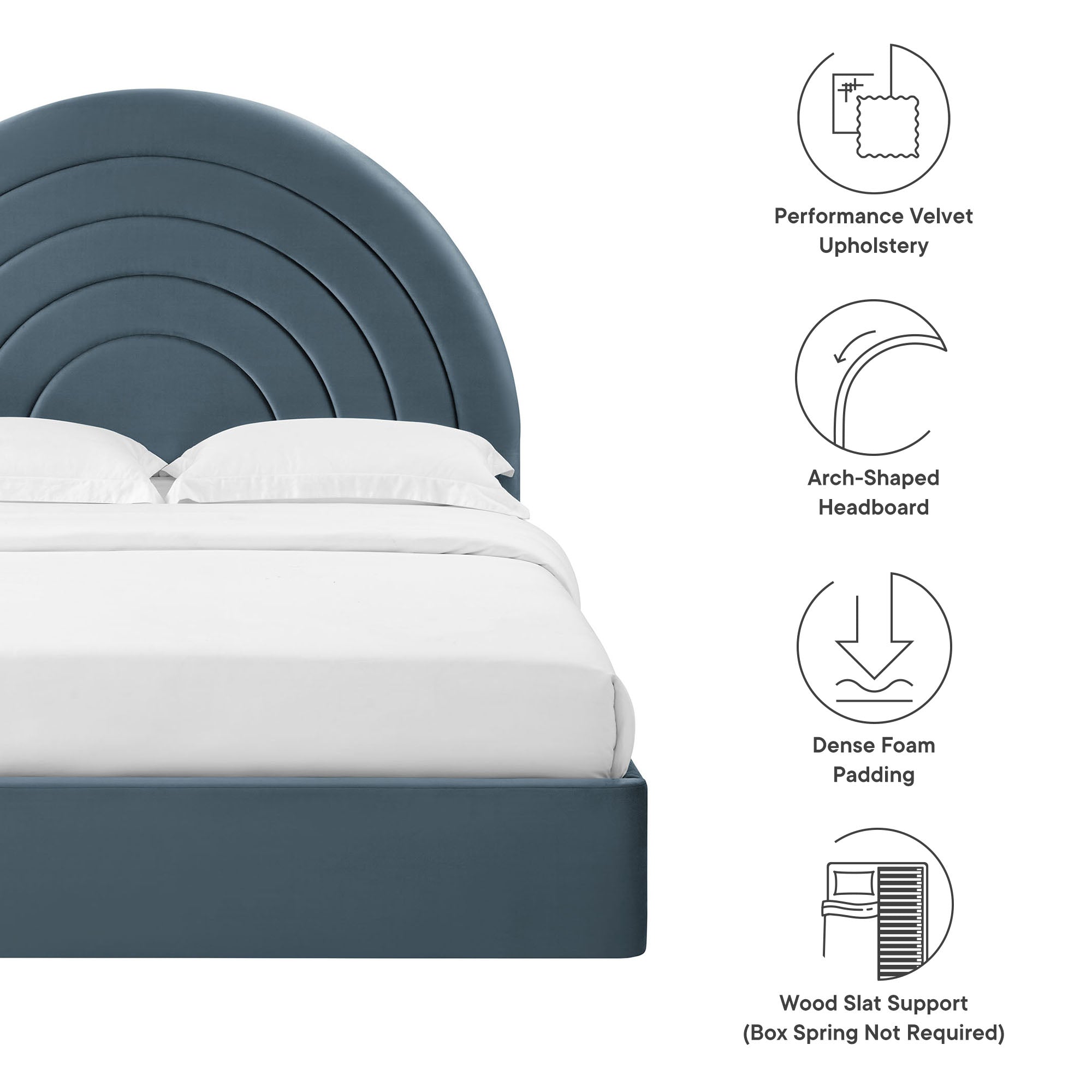 Modway Solana Arched Performance Velvet Full Platform Bed