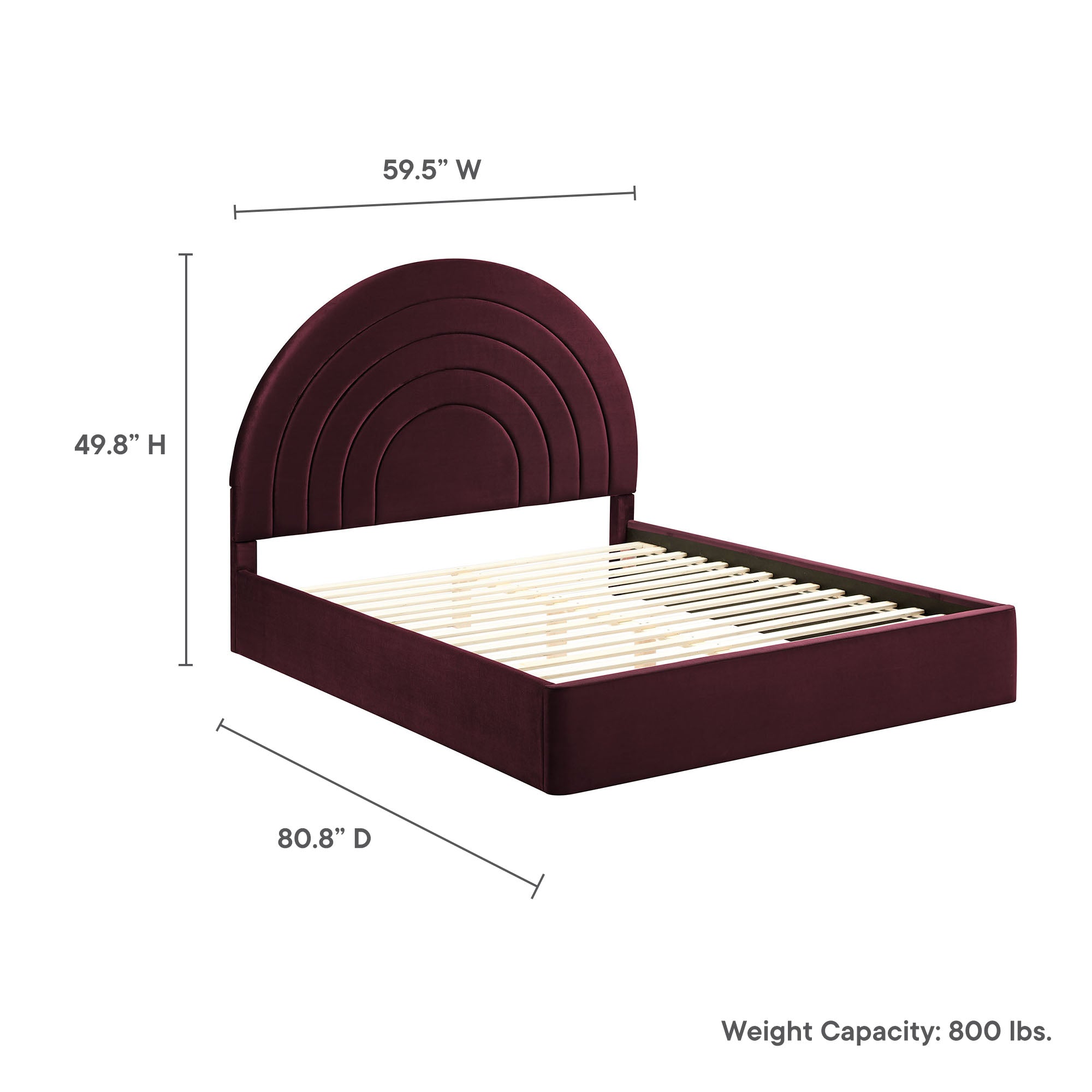 Modway Solana Arched Performance Velvet Full Platform Bed
