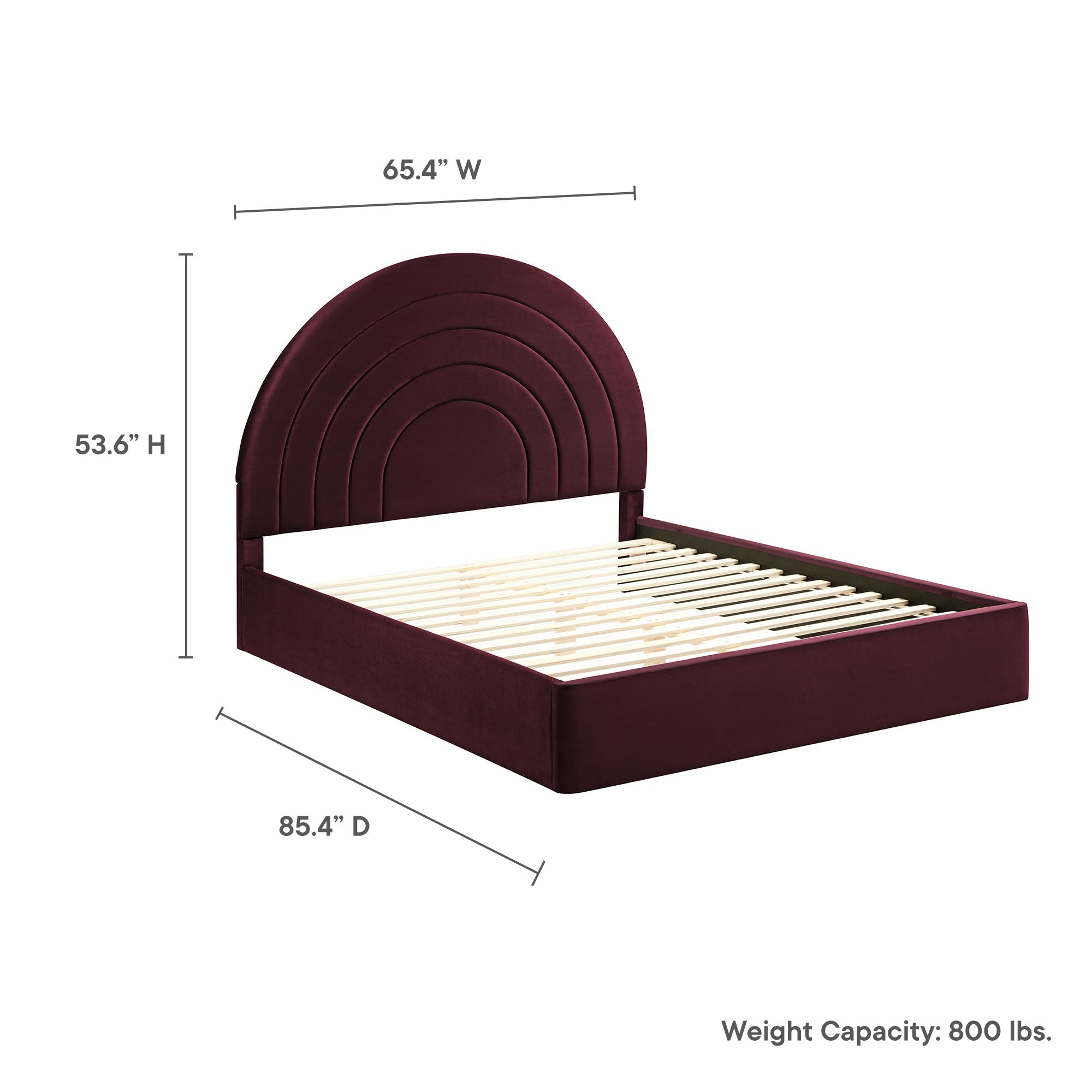 Modway Solana Arched Performance Velvet Queen Platform Bed