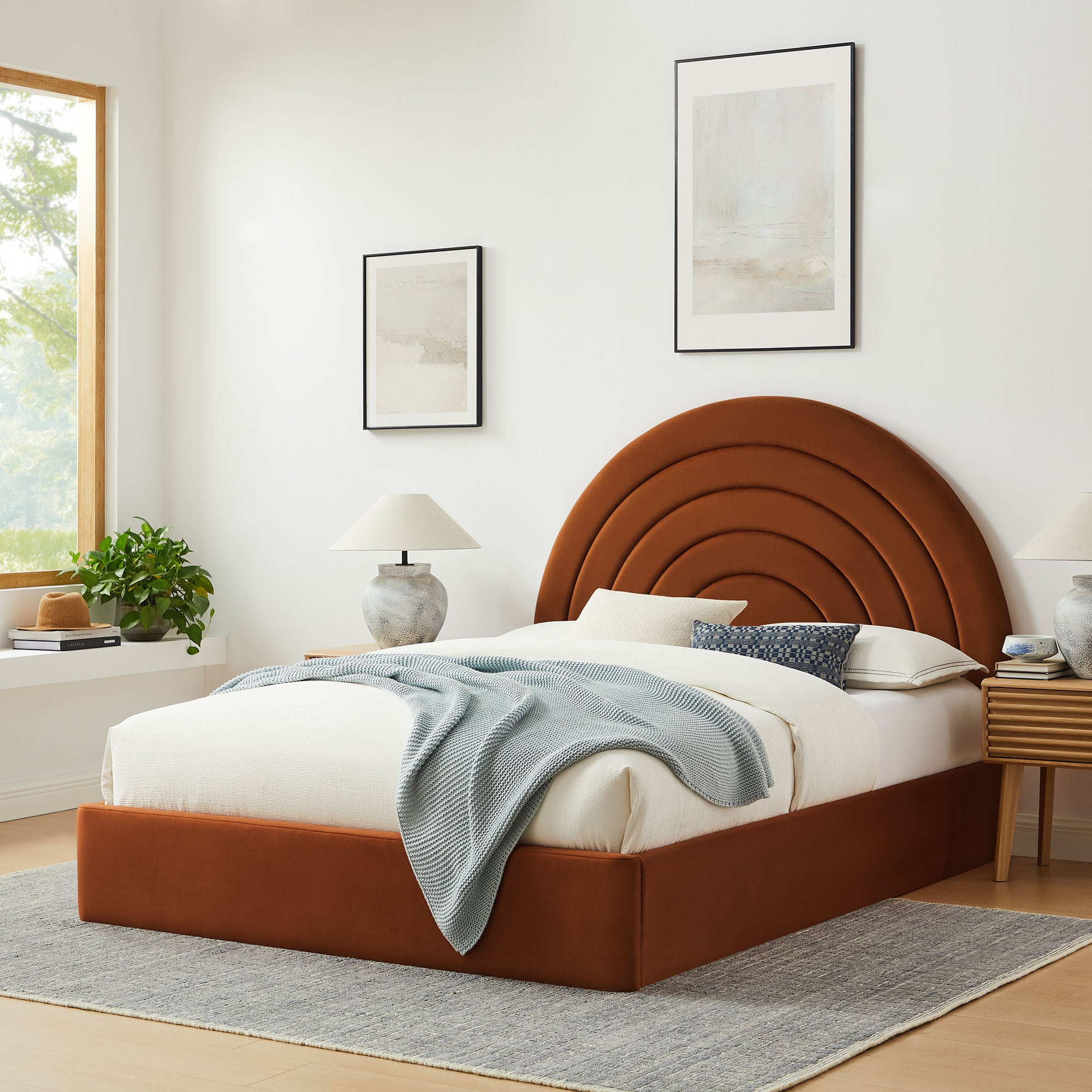 Modway Solana Arched Performance Velvet Queen Platform Bed