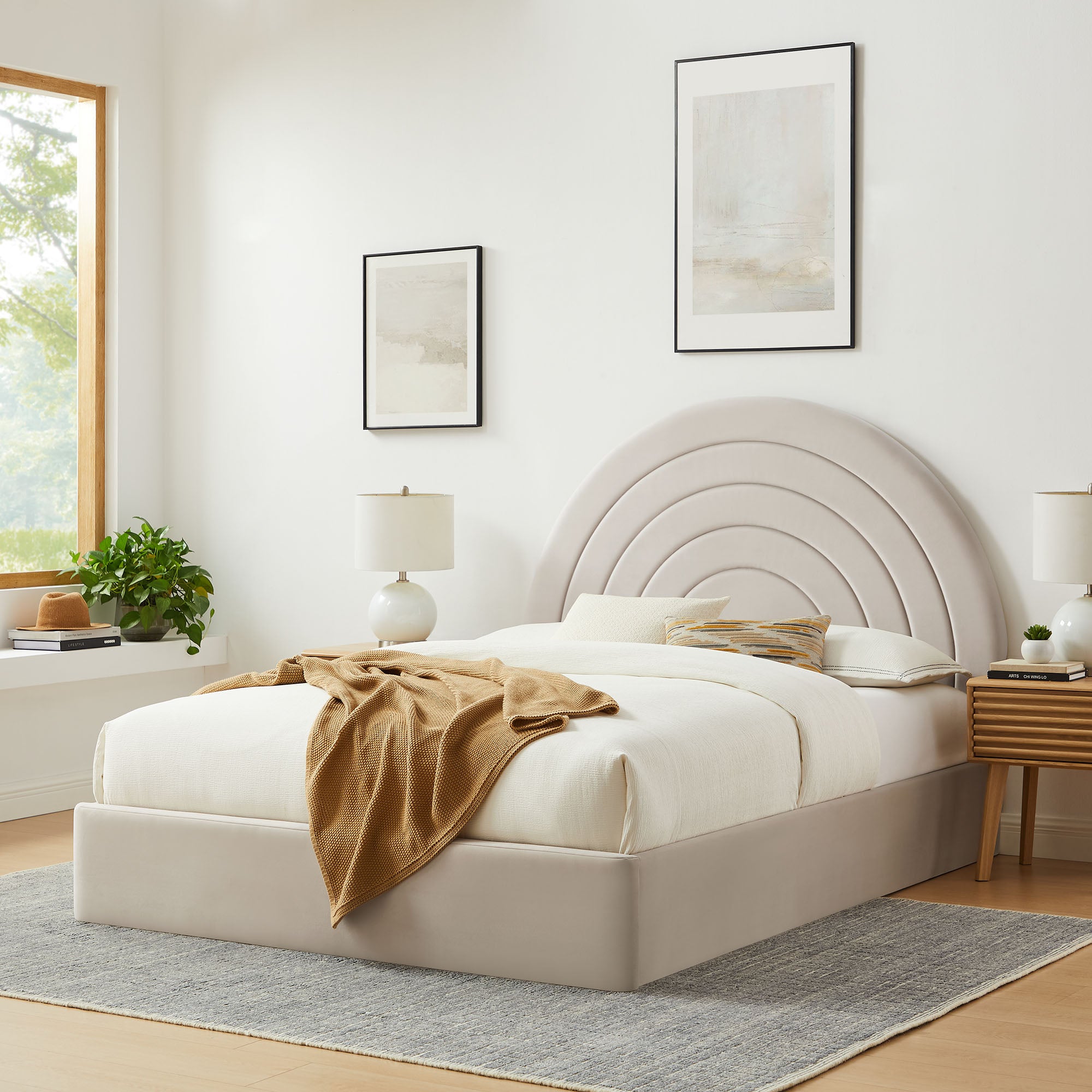 Modway Solana Arched Performance Velvet King Platform Bed