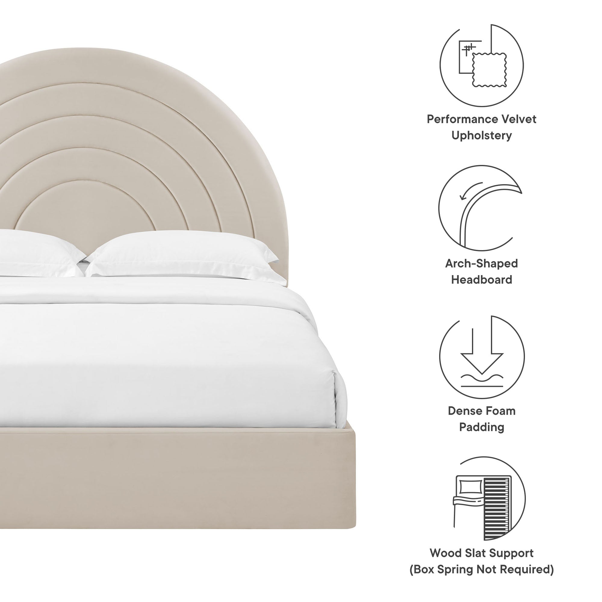 Modway Solana Arched Performance Velvet King Platform Bed