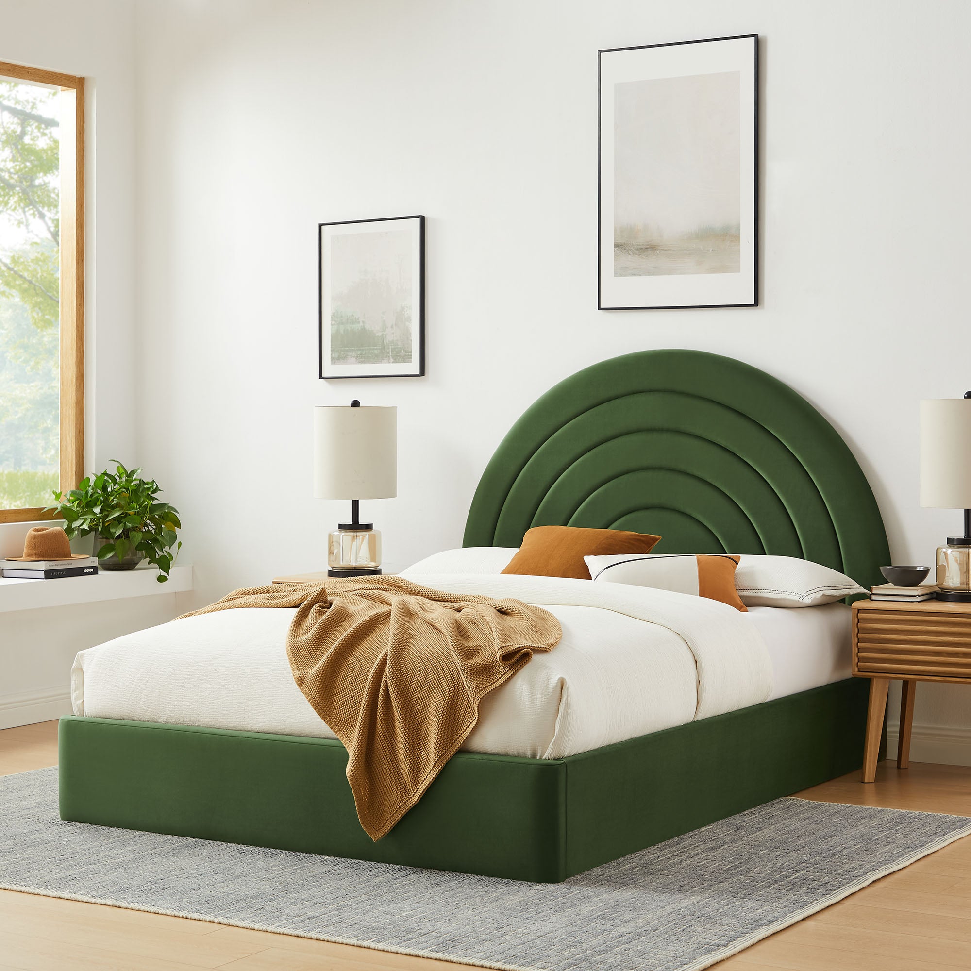 Modway Solana Arched Performance Velvet King Platform Bed