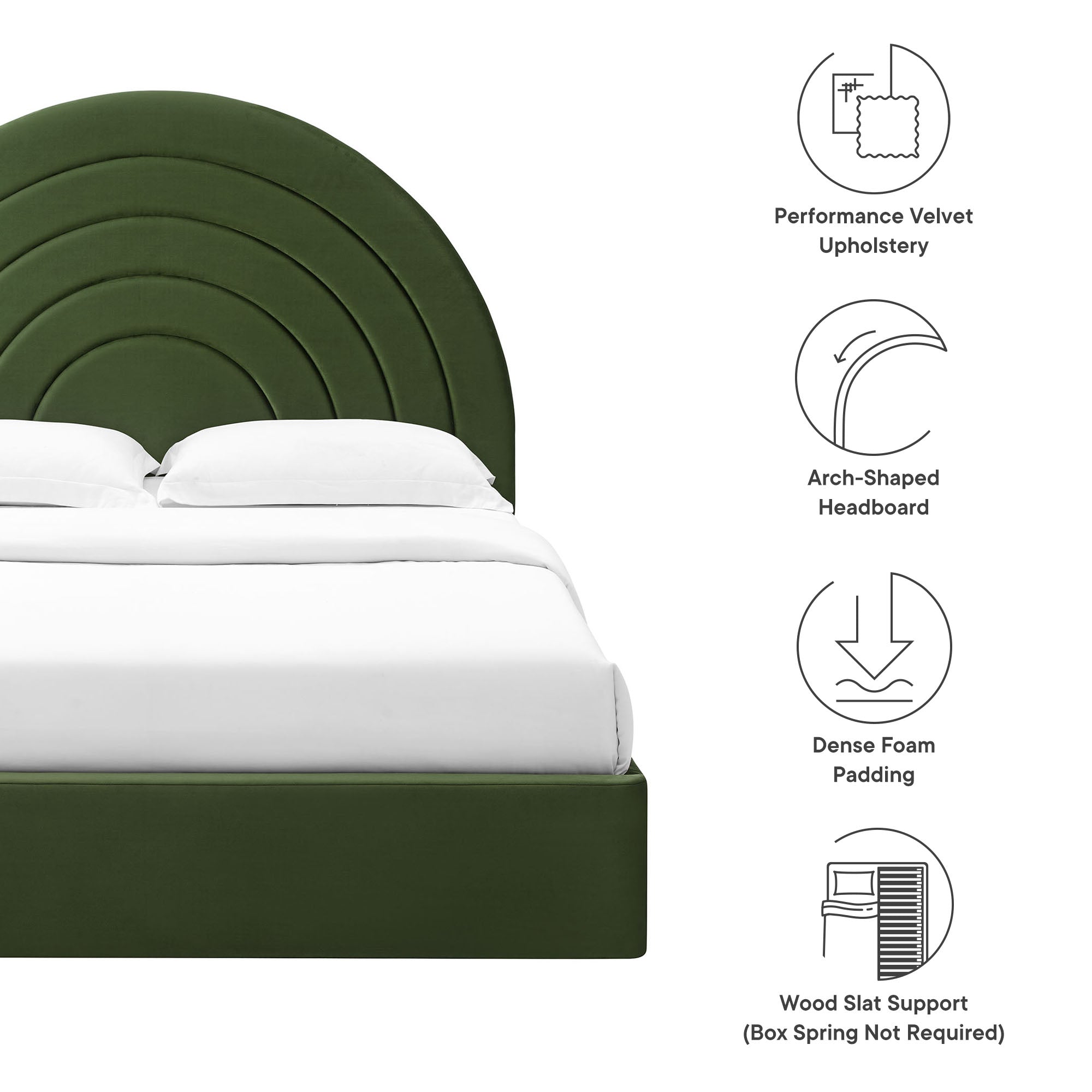 Modway Solana Arched Performance Velvet King Platform Bed