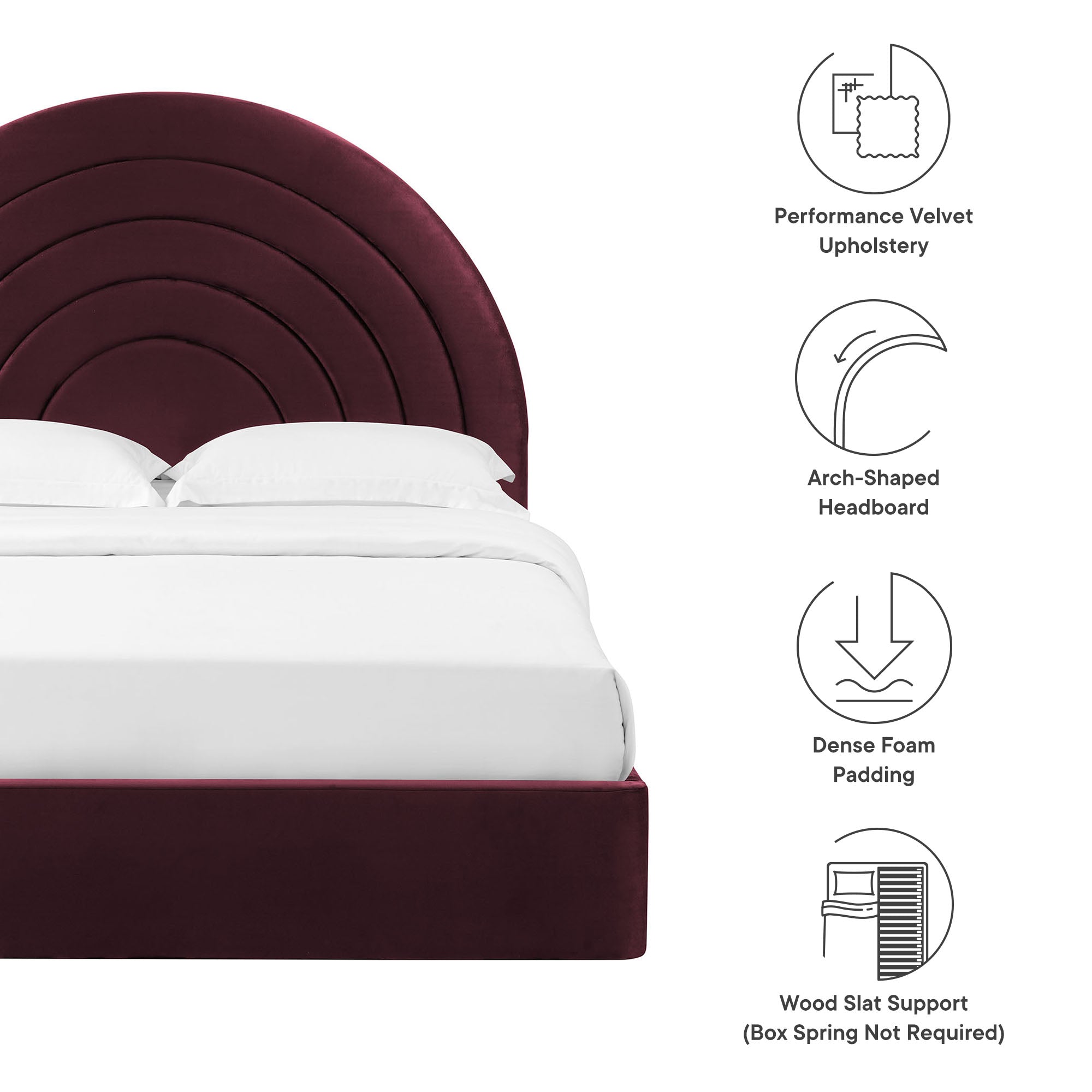 Modway Solana Arched Performance Velvet King Platform Bed