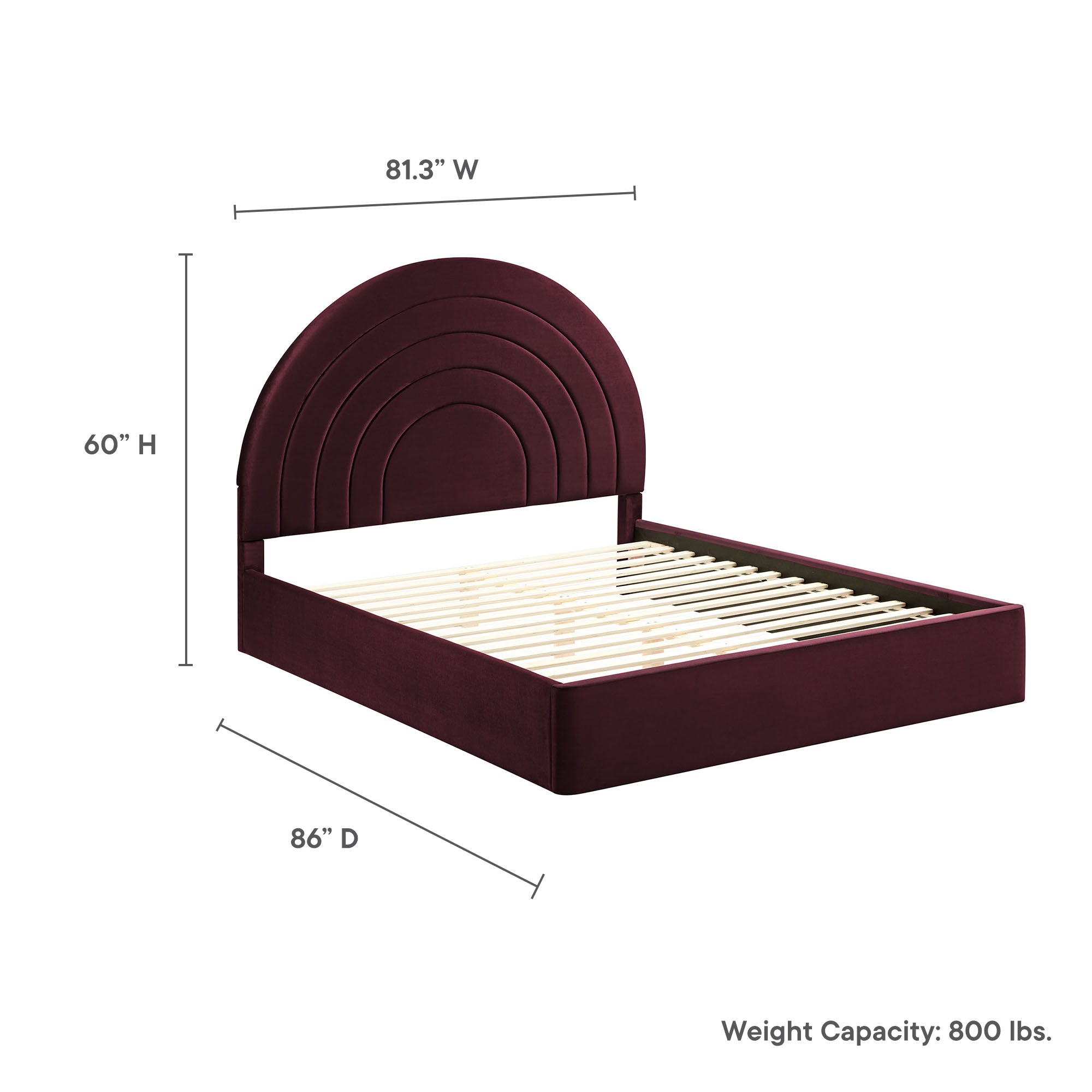 Modway Solana Arched Performance Velvet King Platform Bed