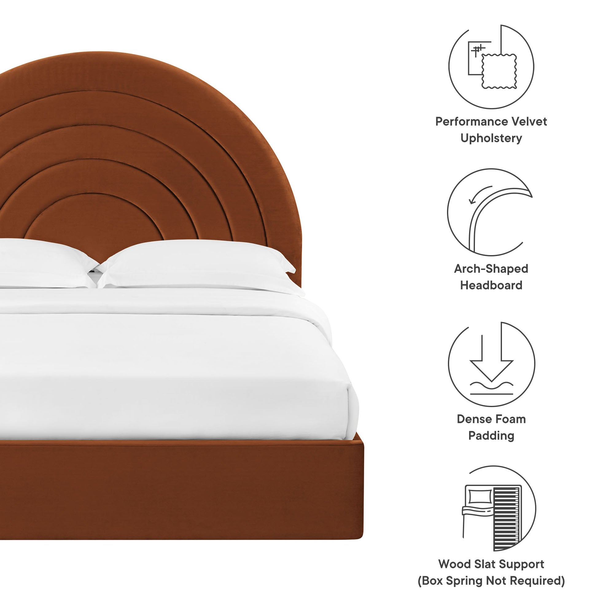 Modway Solana Arched Performance Velvet King Platform Bed