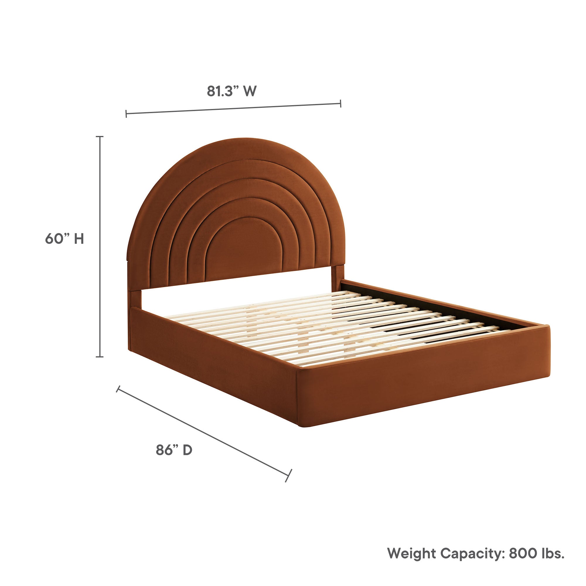 Modway Solana Arched Performance Velvet King Platform Bed
