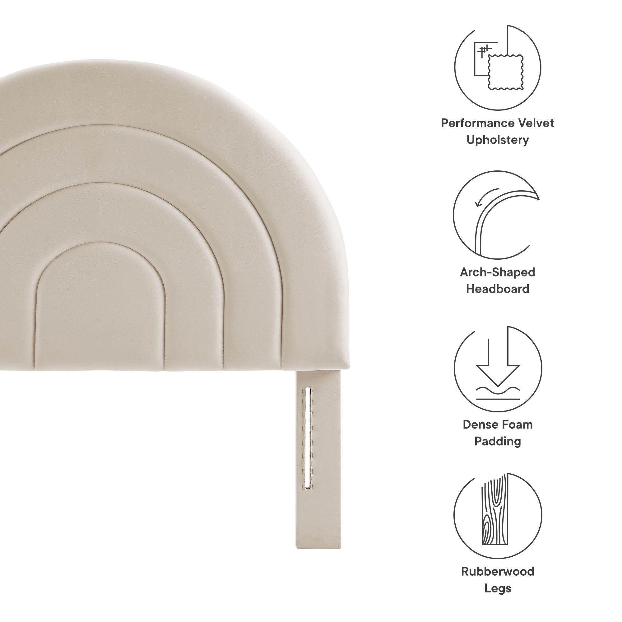Modway Solana Arched Performance Velvet Twin Headboard