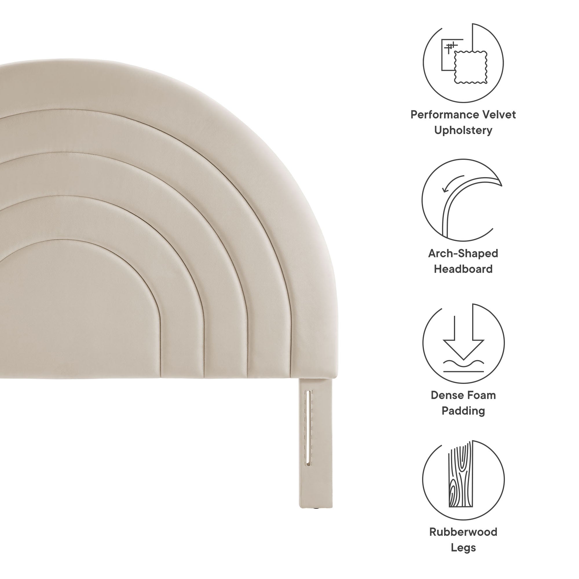 Modway Solana Arched Performance Velvet Queen Headboard