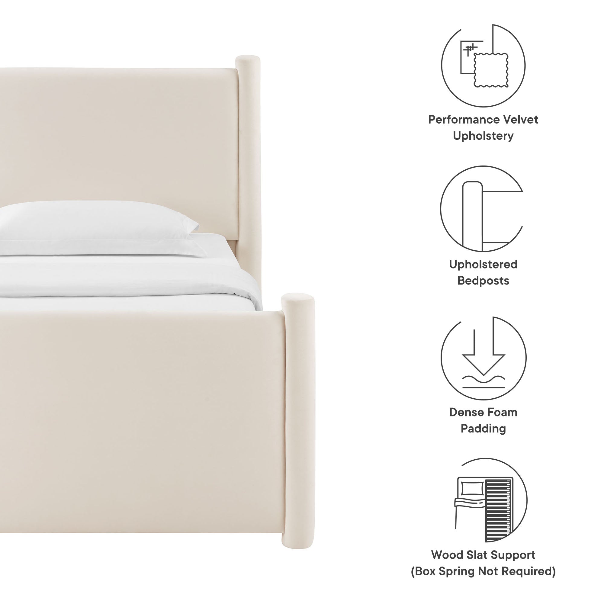 Modway Rael Performance Velvet Twin Platform Bed