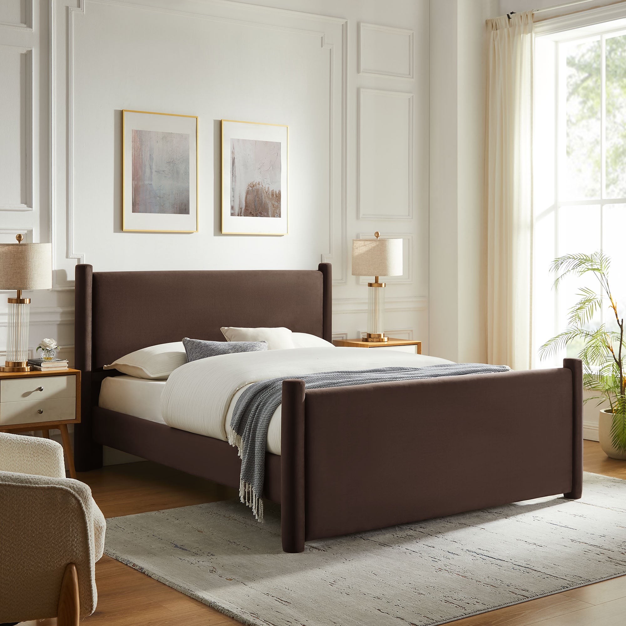 Modway Rael Performance Velvet Full Platform Bed