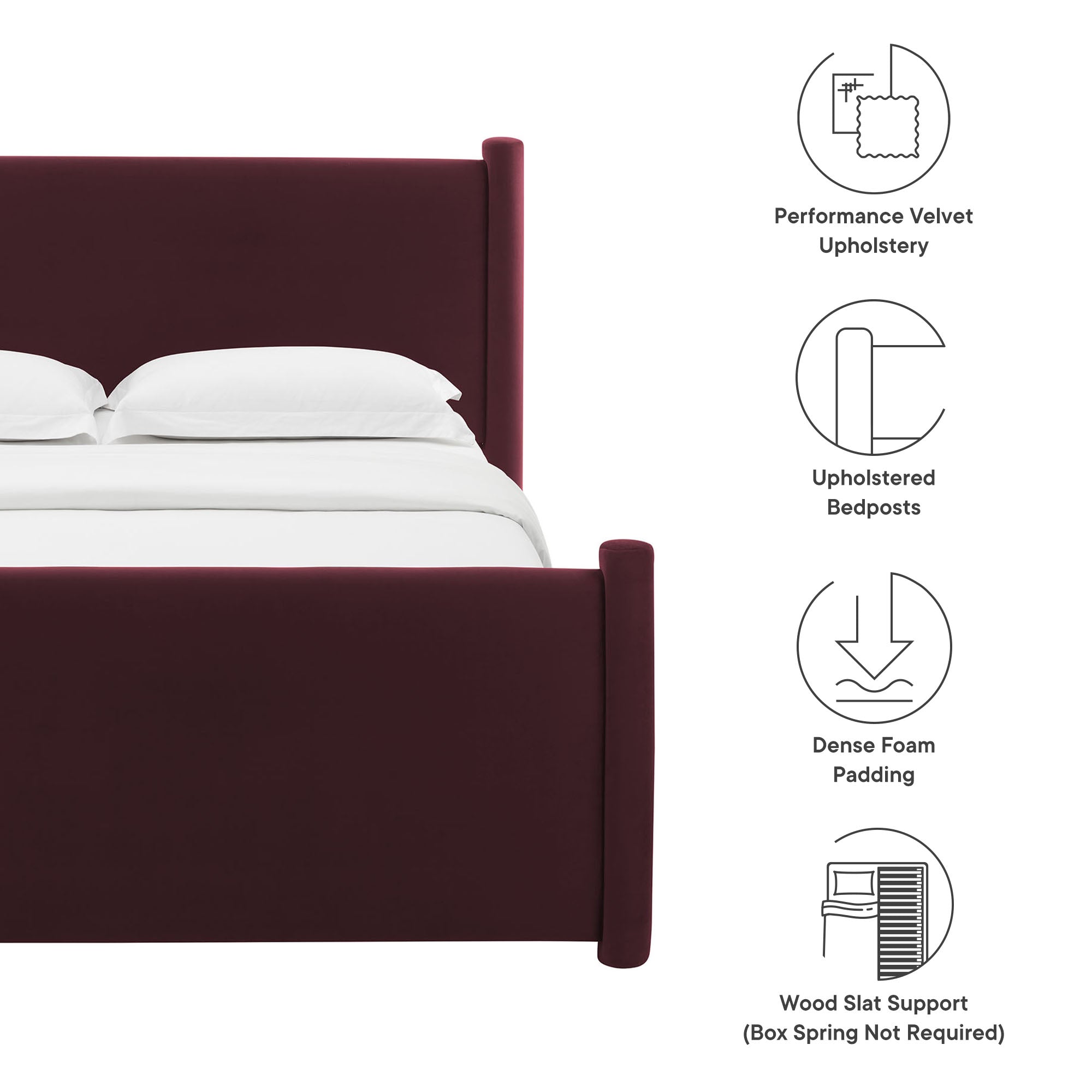 Modway Rael Performance Velvet Full Platform Bed