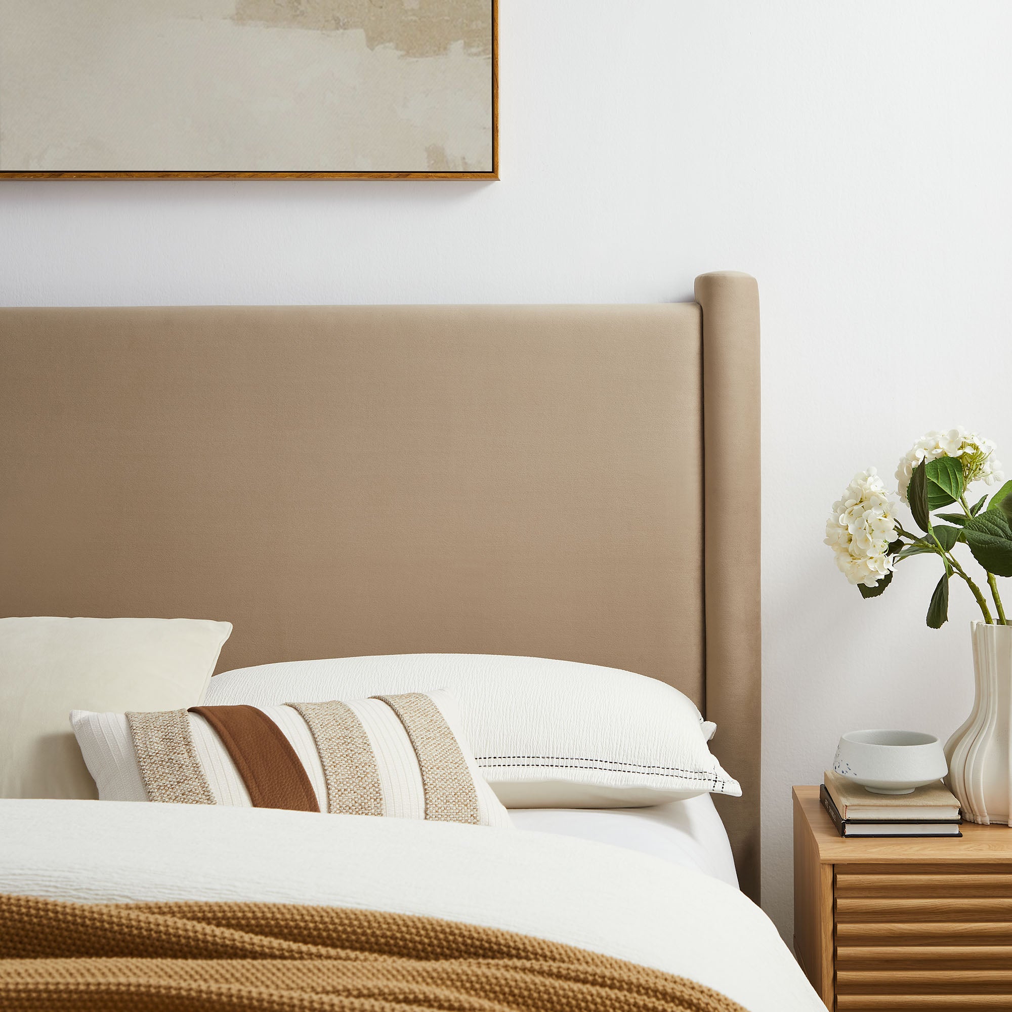 Rael Performance Velvet Queen Headboard