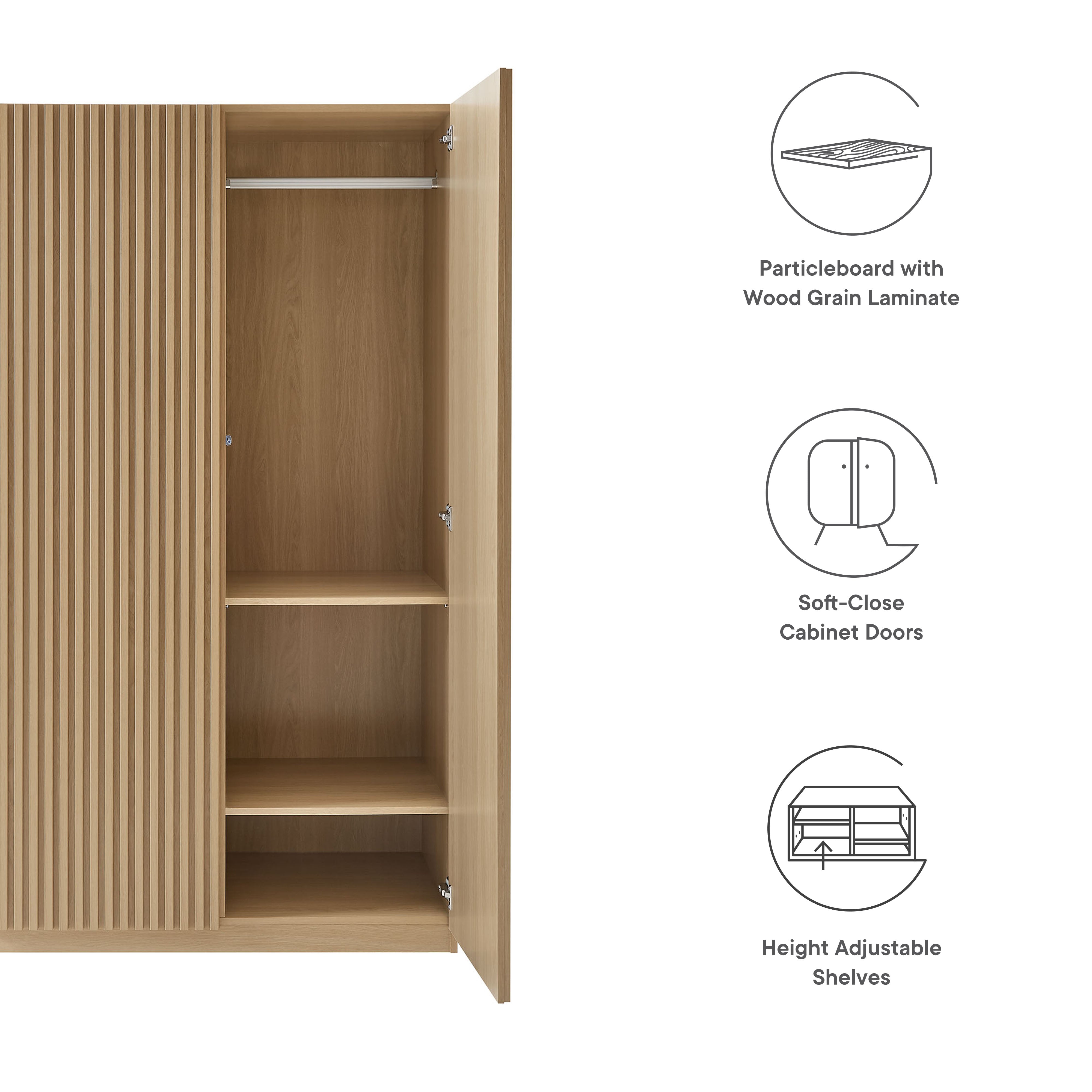Modway Render 2-Door Wardrobe Closet