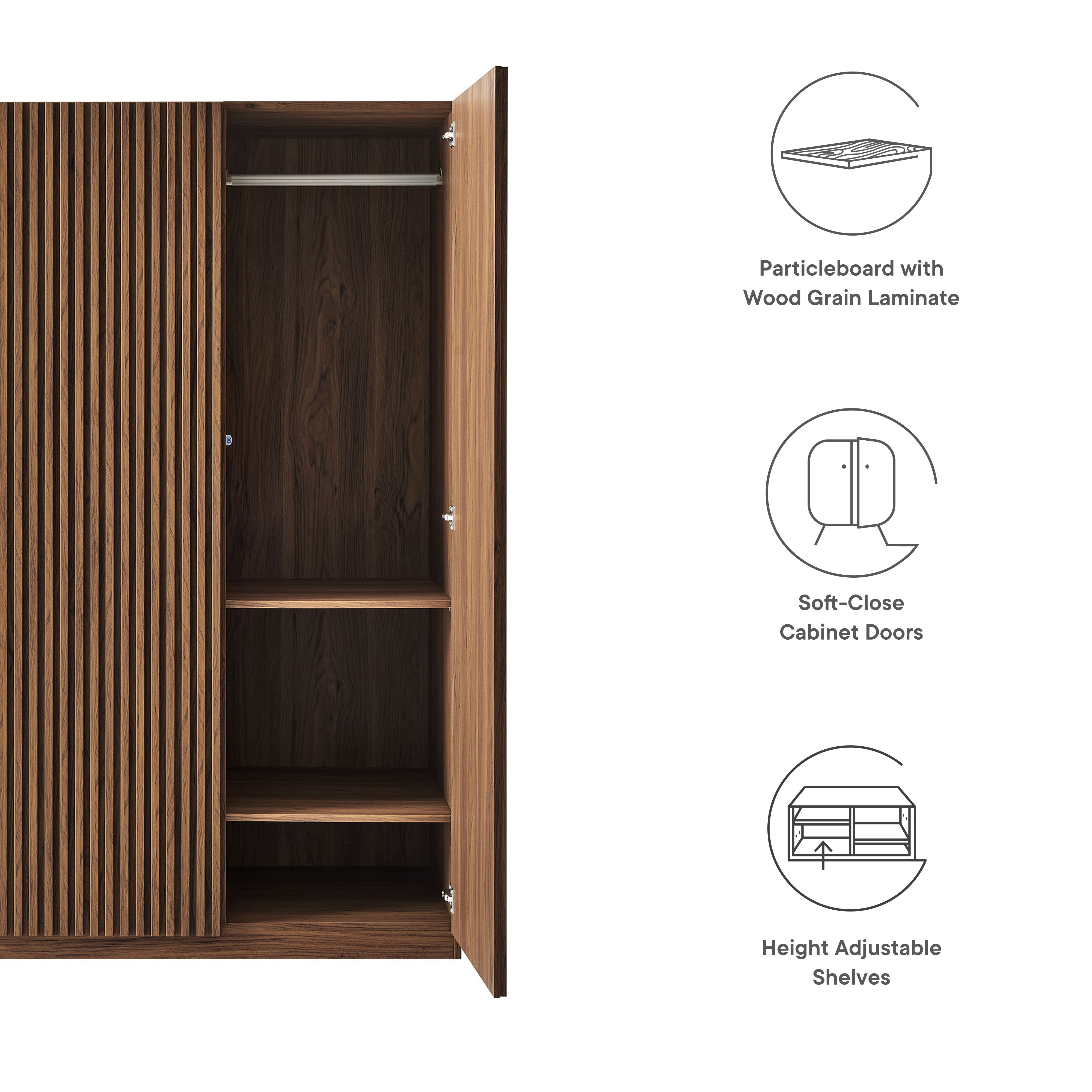 Modway Render 2-Door Wardrobe Closet