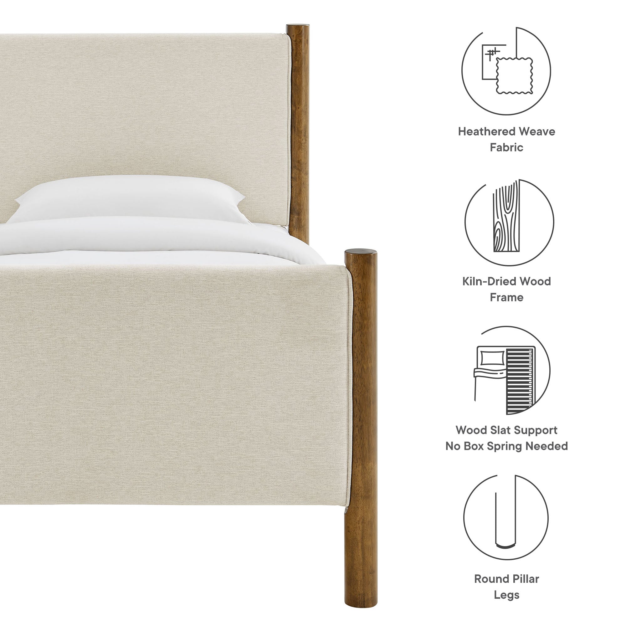 Modway Maven Twin Size Fabric Upholstered Platform Bed