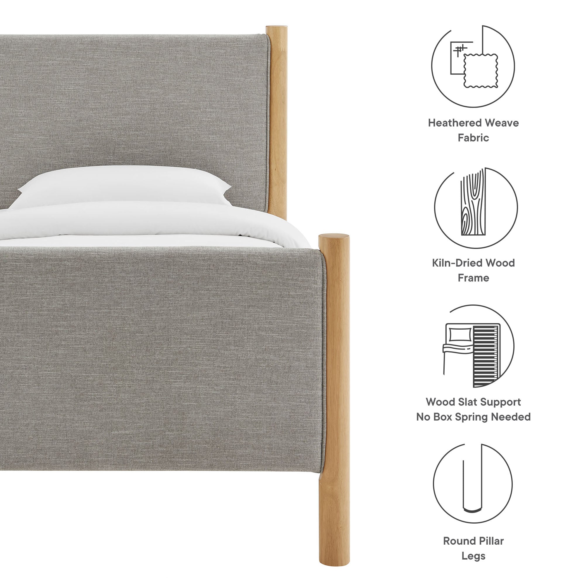 Modway Maven Twin Size Fabric Upholstered Platform Bed