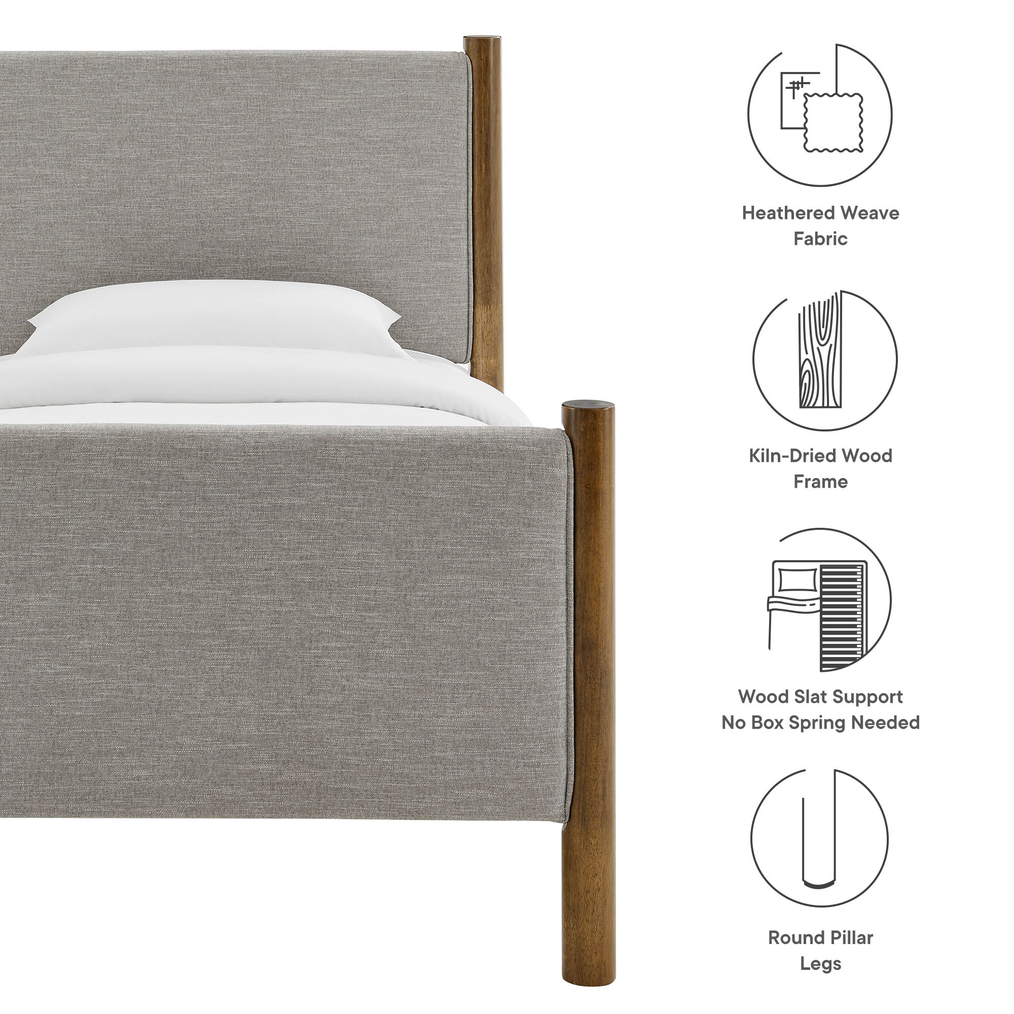 Modway Maven Twin Size Fabric Upholstered Platform Bed