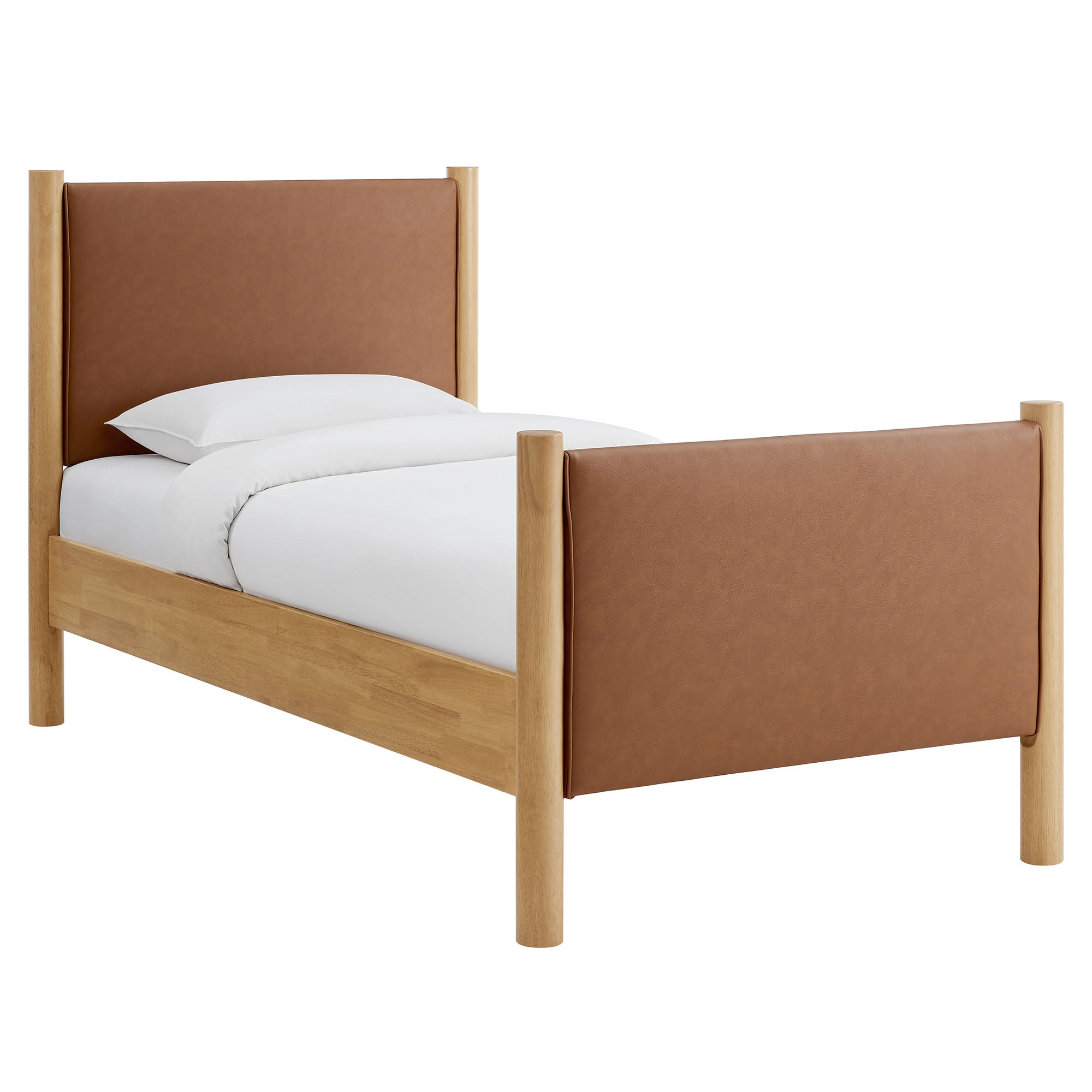 Modway Maven Twin Size Vegan Leather Upholstered Platform Bed