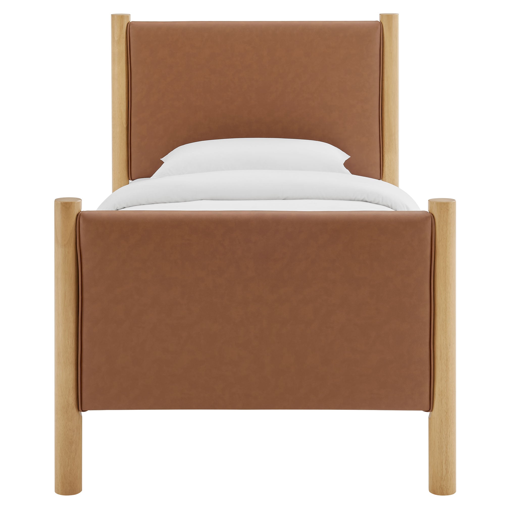 Modway Maven Twin Size Vegan Leather Upholstered Platform Bed
