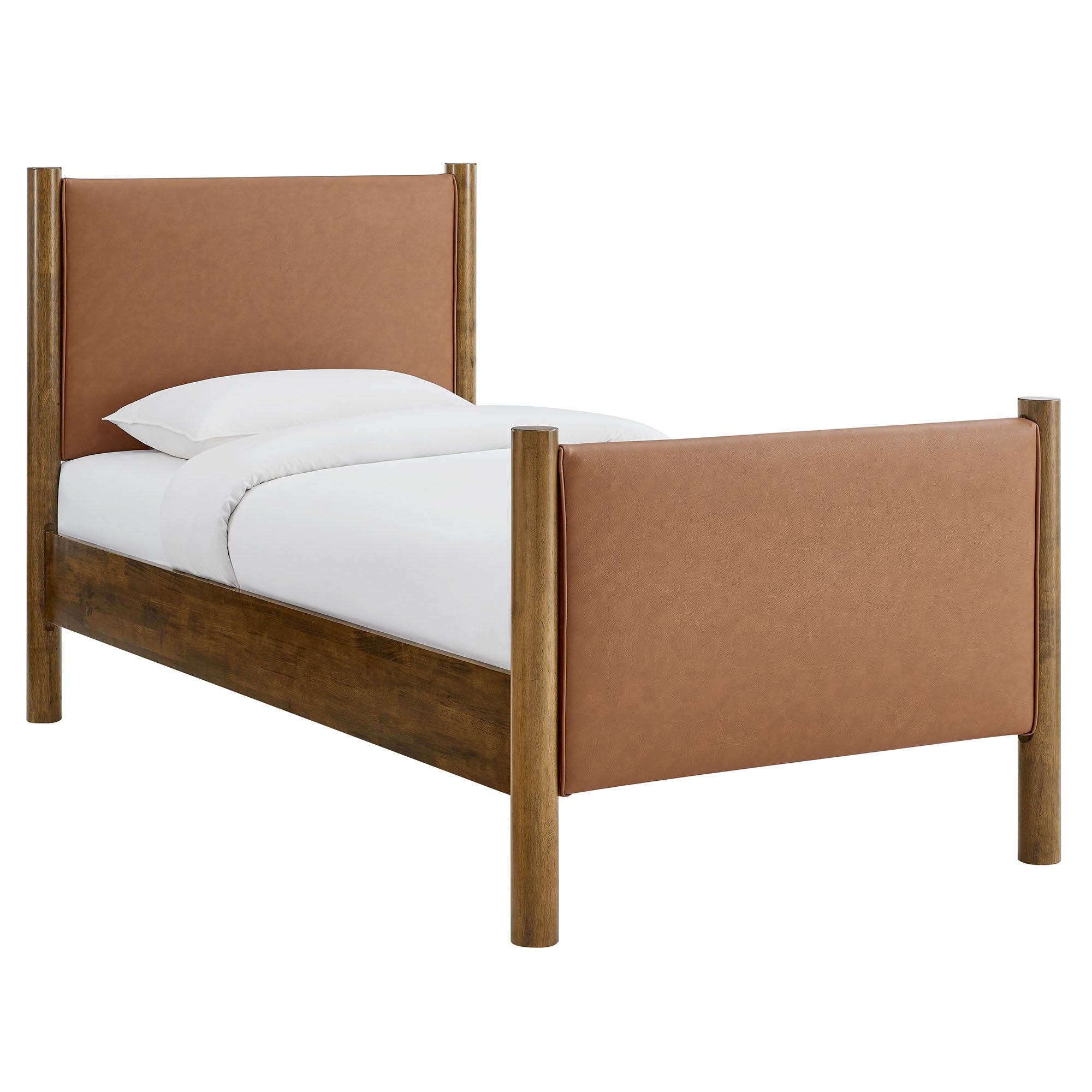 Modway Maven Twin Size Vegan Leather Upholstered Platform Bed