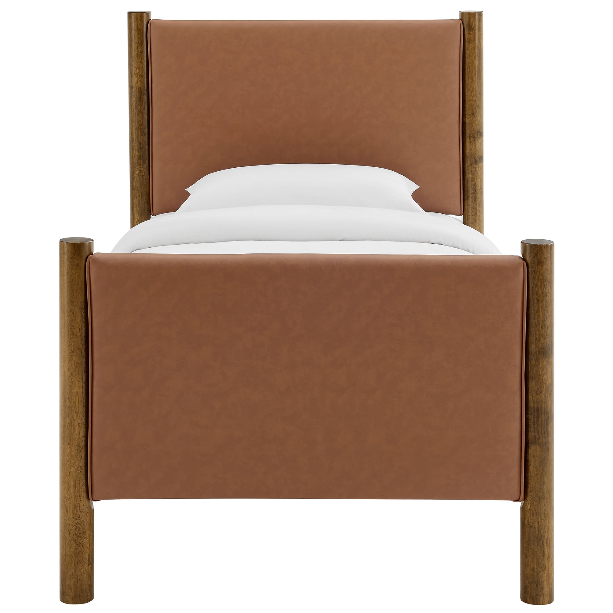 Modway Maven Twin Size Vegan Leather Upholstered Platform Bed