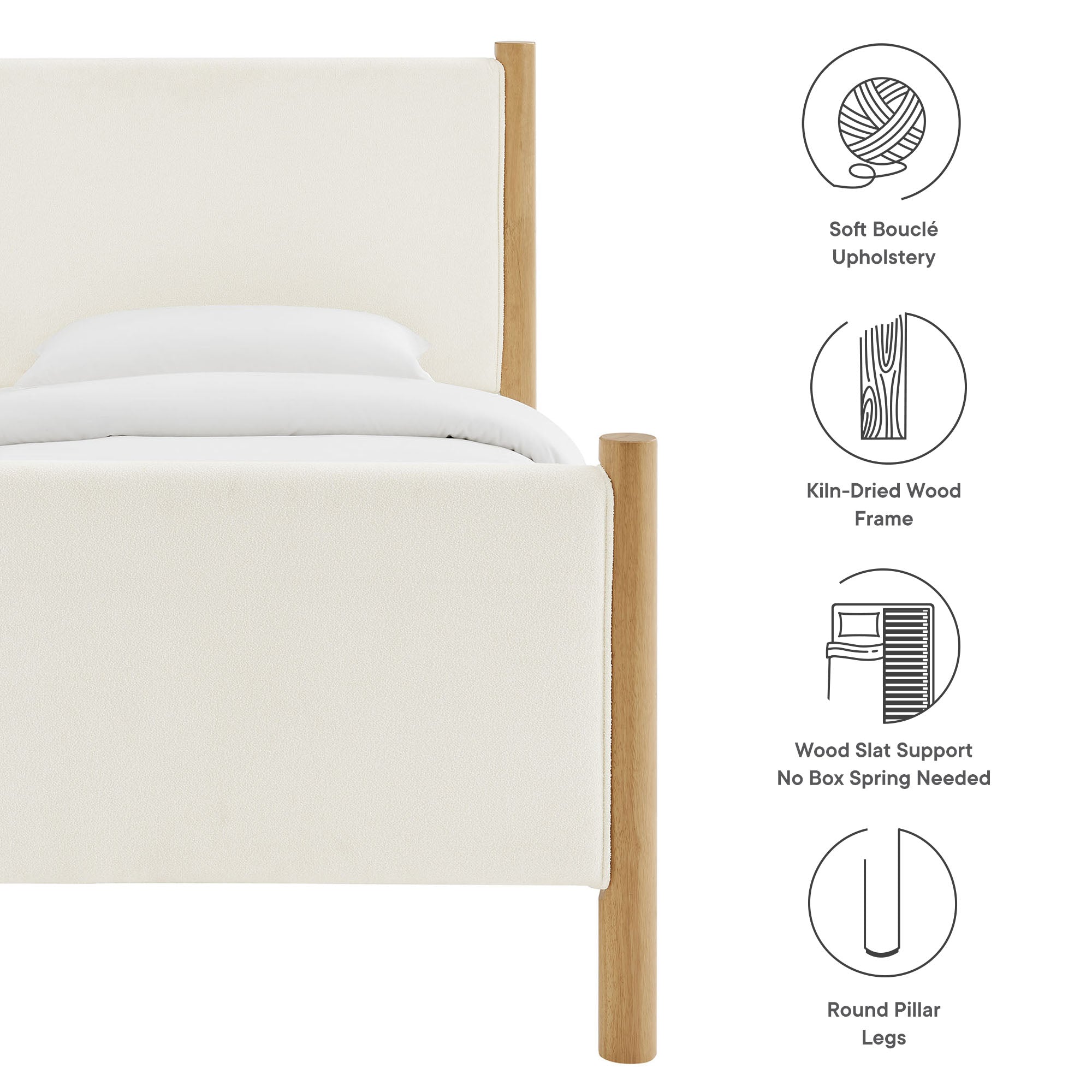 Modway Maven Twin Size Boucle Upholstered Platform Bed