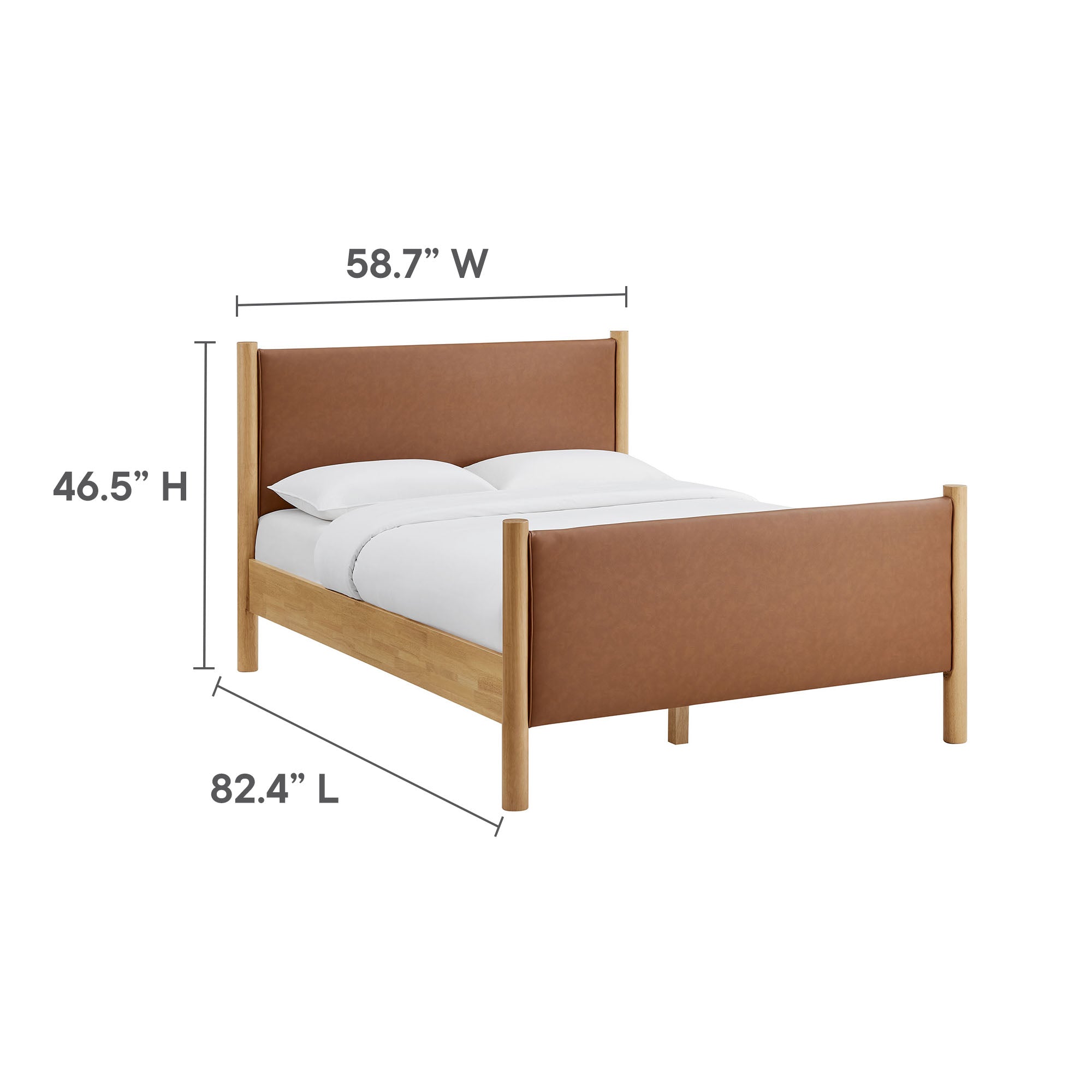 Modway Maven Full Size Vegan Leather Upholstered Platform Bed