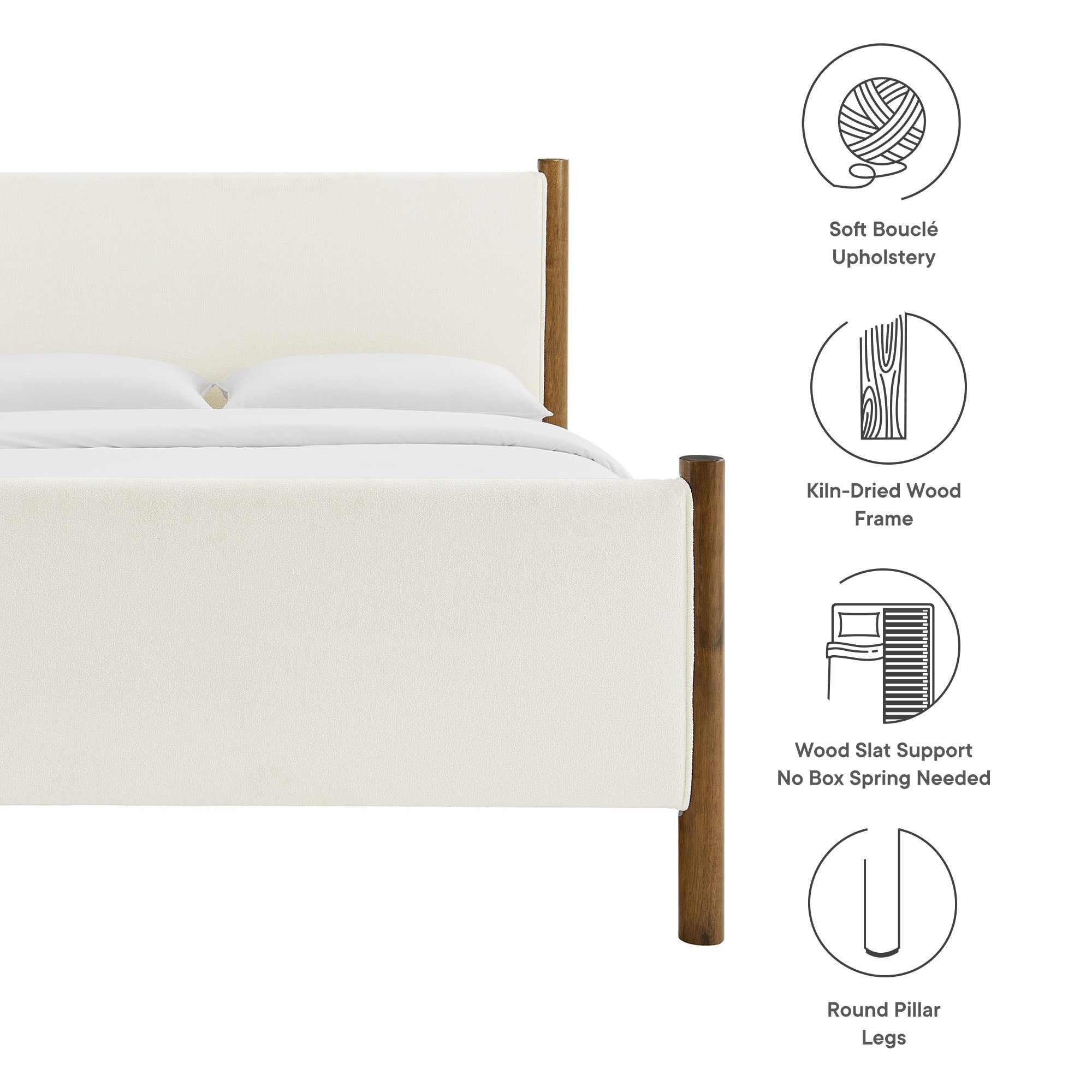 Modway Maven Full Size Boucle Upholstered Platform Bed