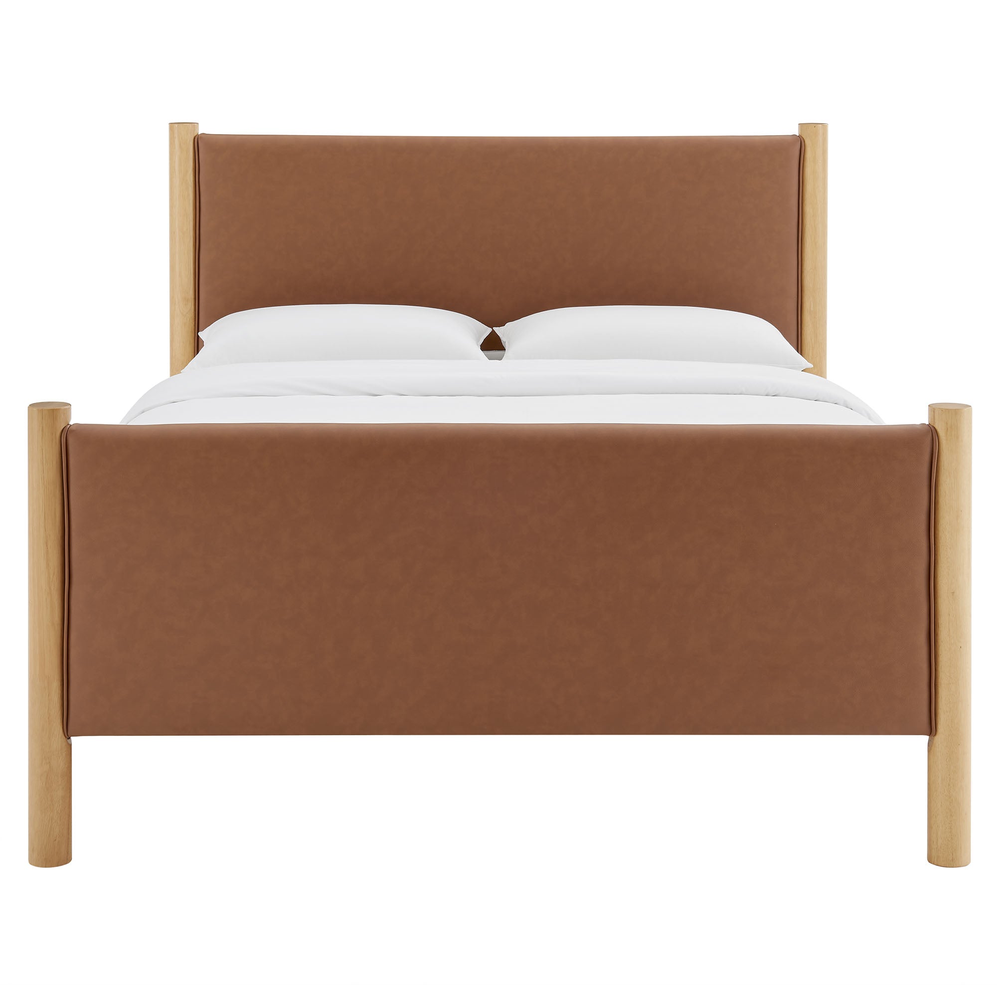 Modway Maven Queen Size Vegan Leather Upholstered Platform Bed