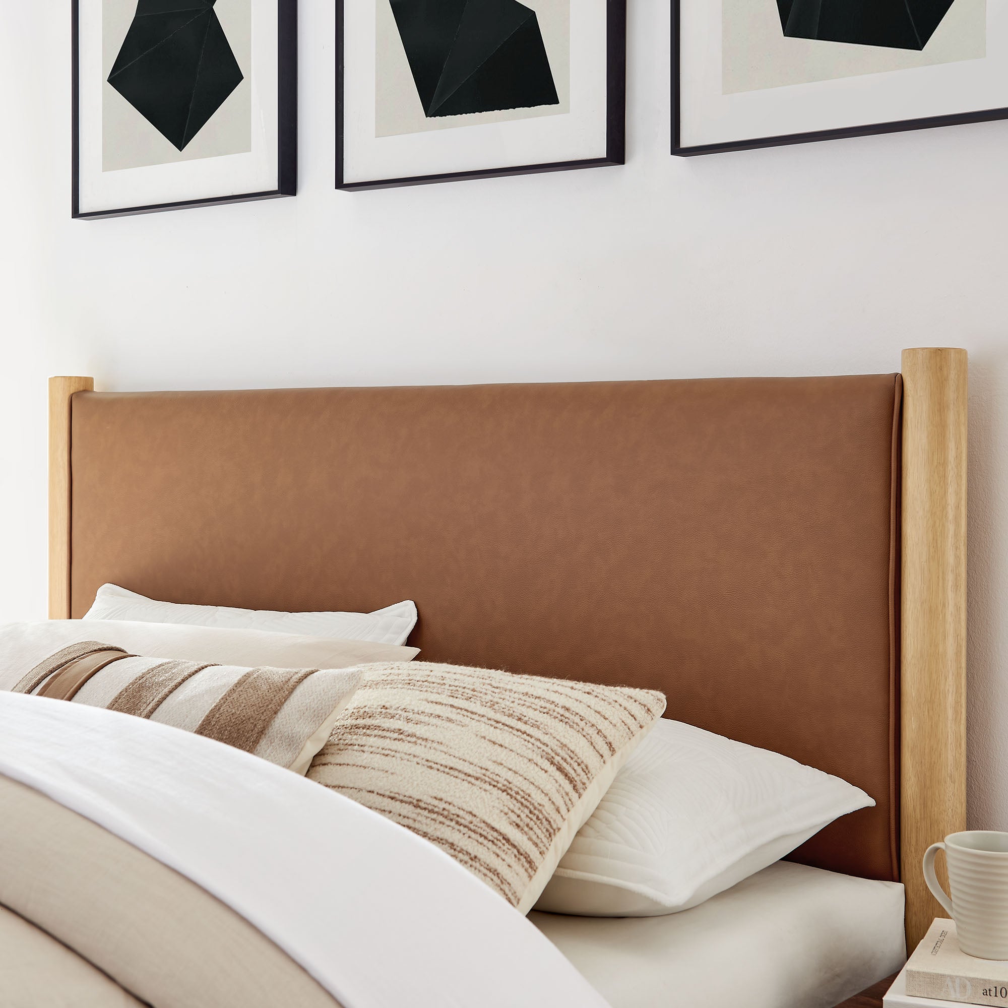 Modway Maven Queen Size Vegan Leather Upholstered Platform Bed