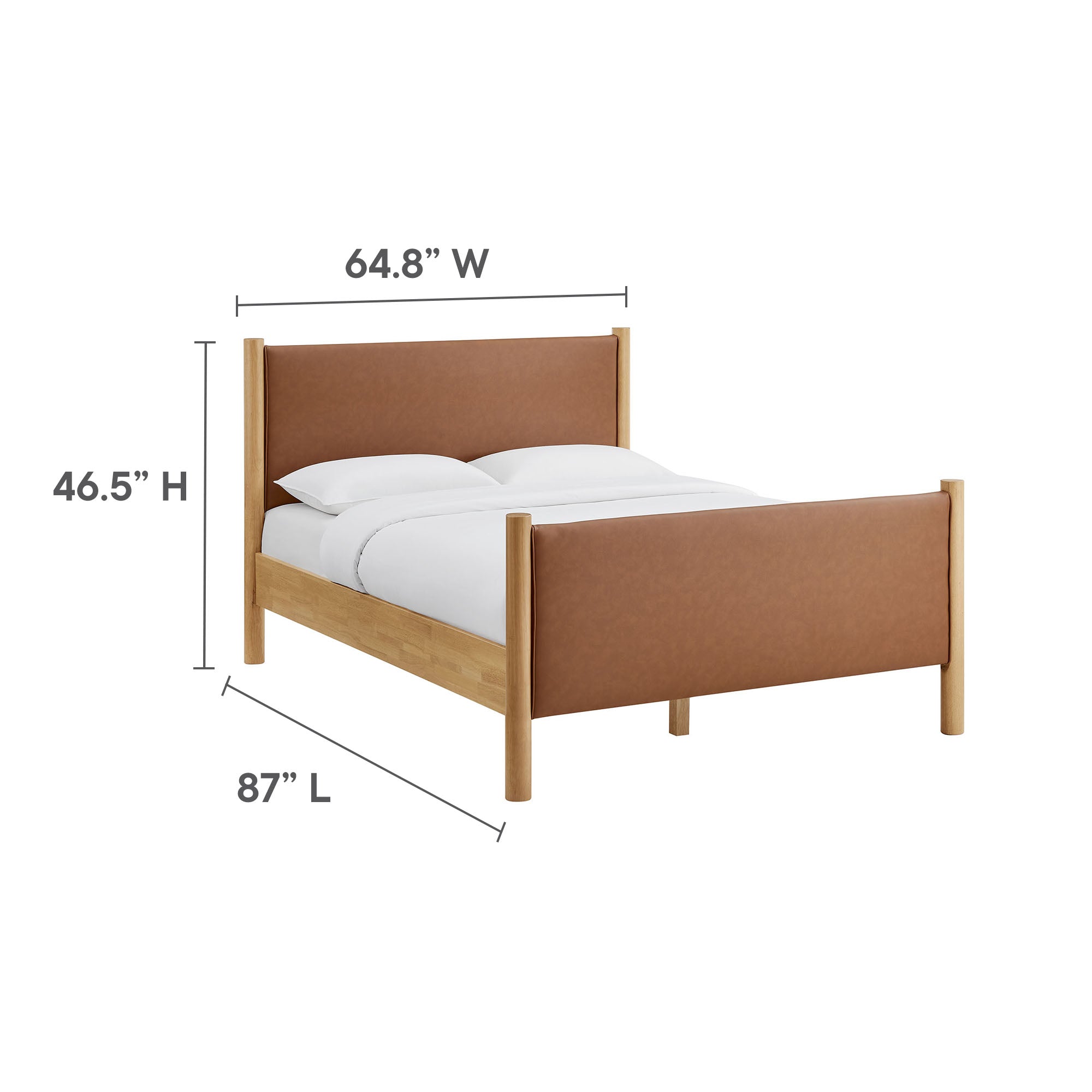 Modway Maven Queen Size Vegan Leather Upholstered Platform Bed