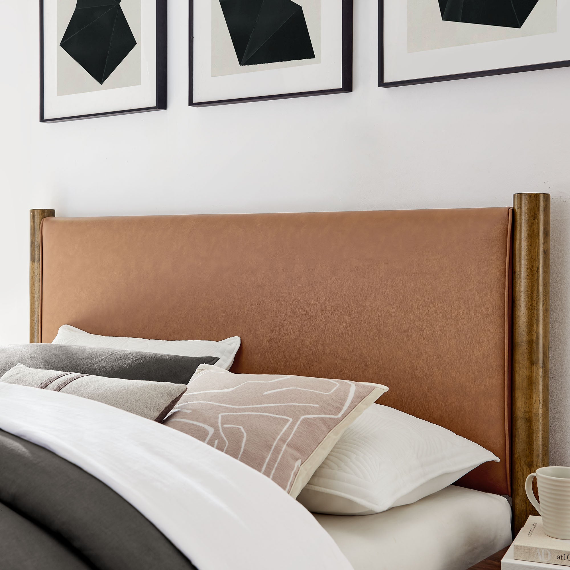 Modway Maven Queen Size Vegan Leather Upholstered Platform Bed
