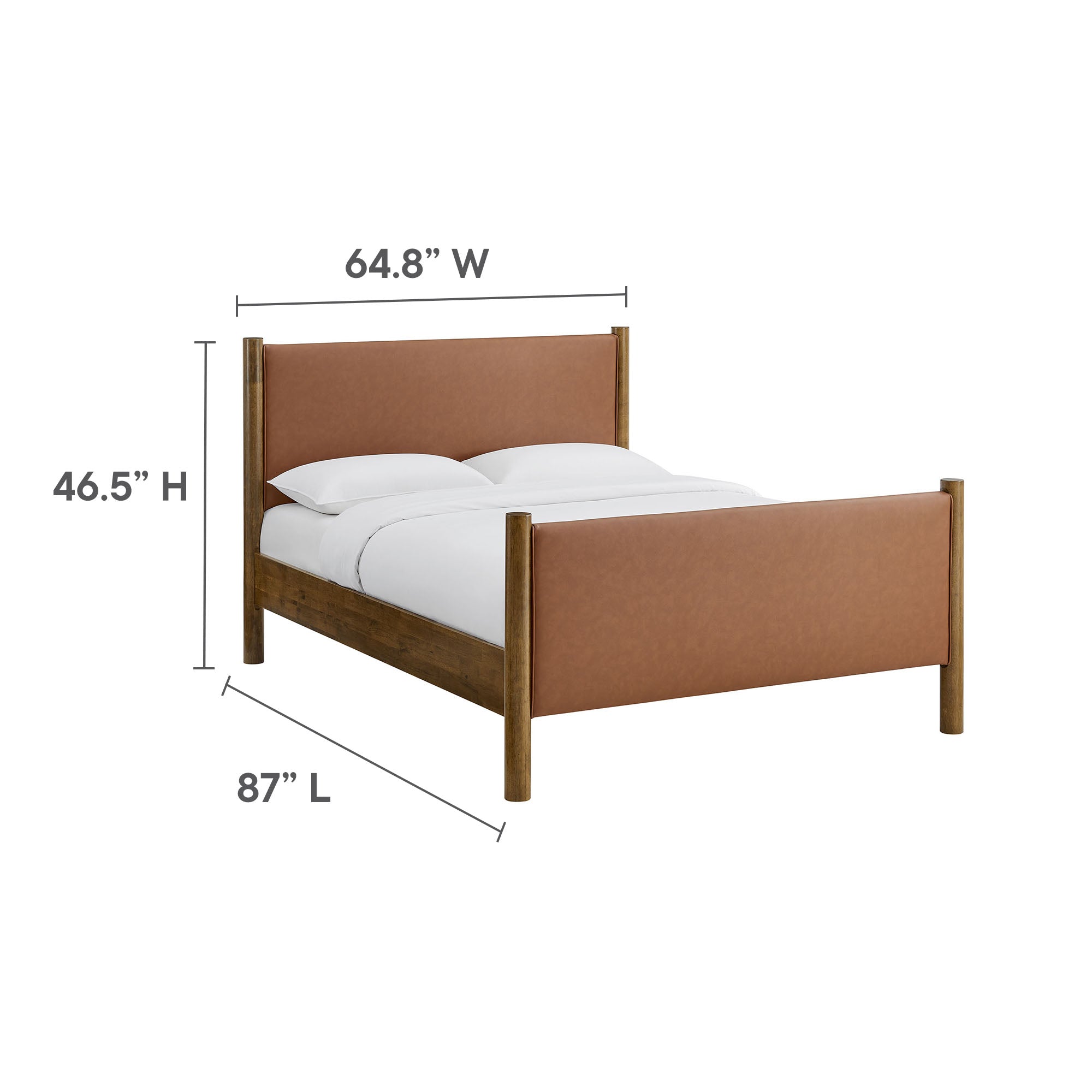 Modway Maven Queen Size Vegan Leather Upholstered Platform Bed