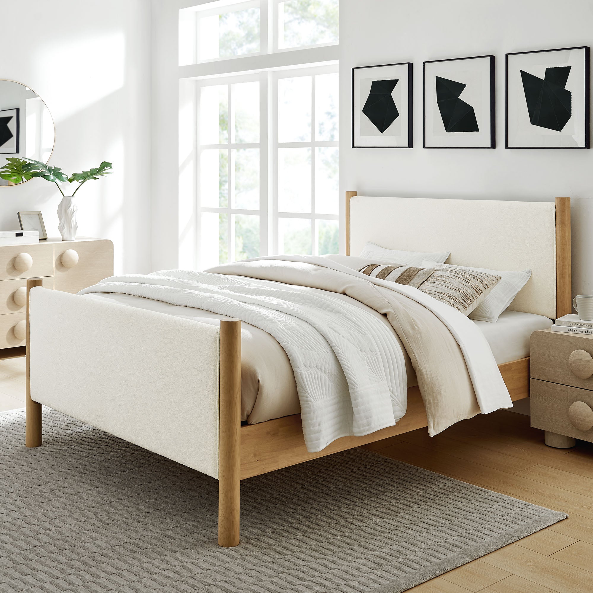 Modway Maven Queen Size Boucle Upholstered Platform Bed