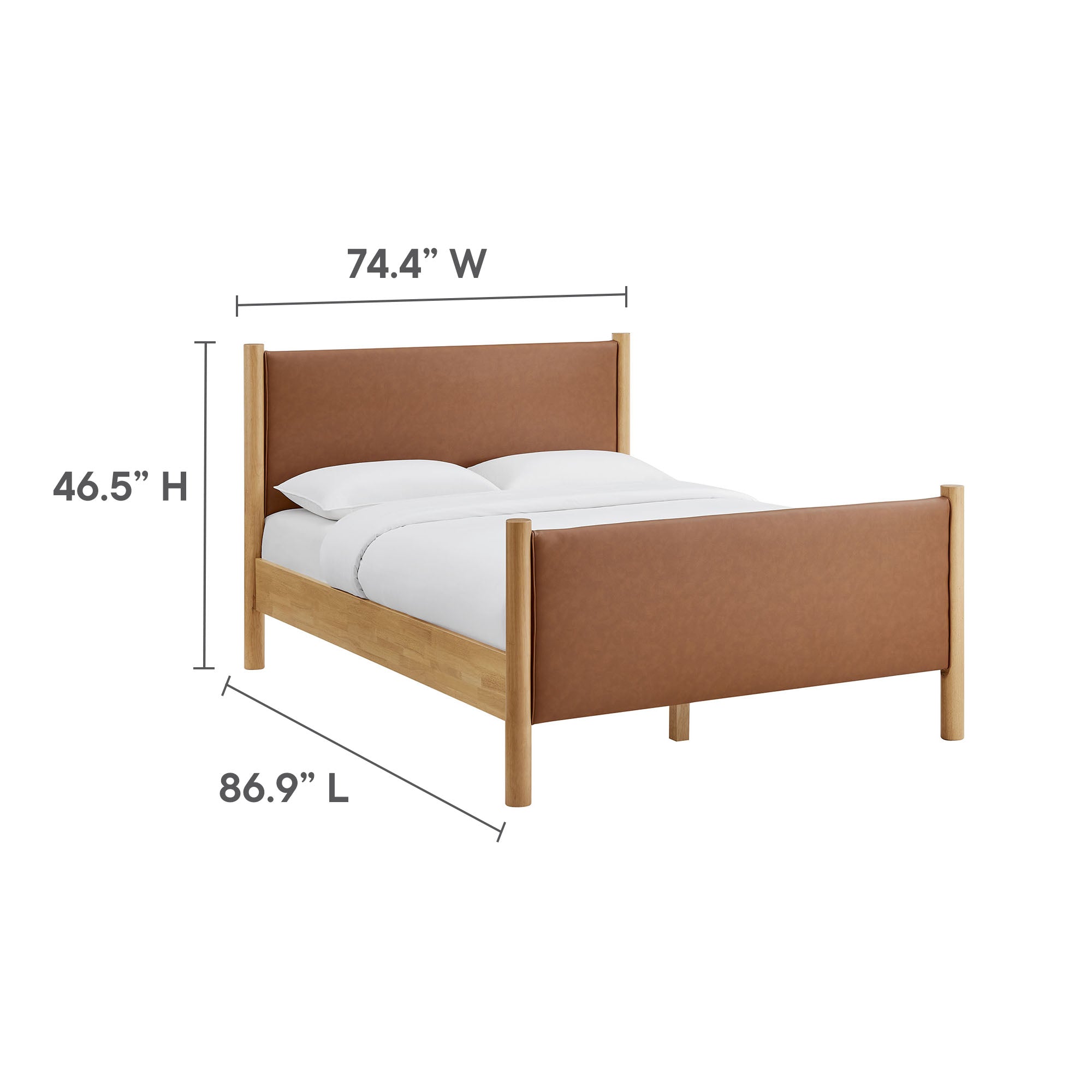 Modway Maven King Size Vegan Leather Upholstered Platform Bed