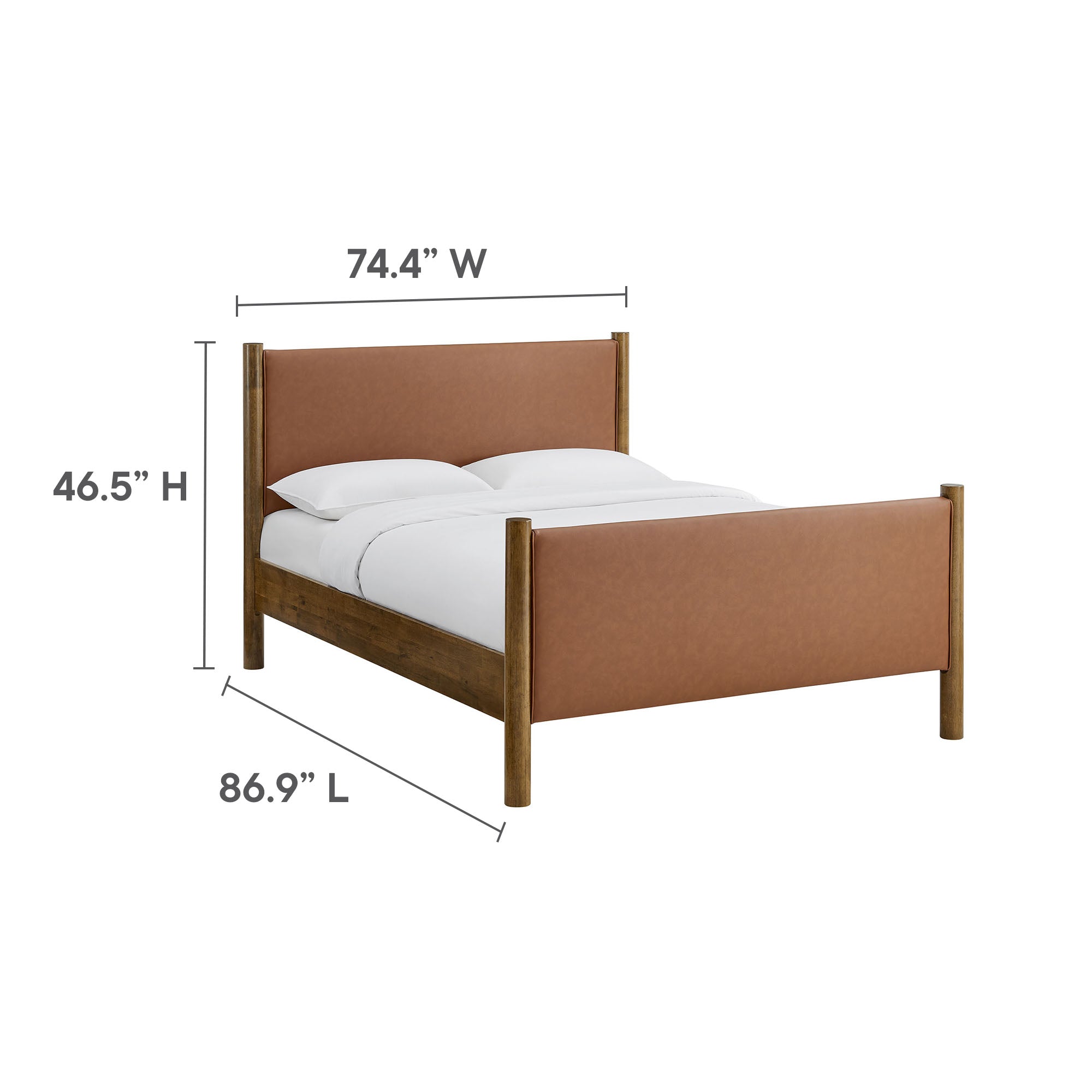 Modway Maven King Size Vegan Leather Upholstered Platform Bed