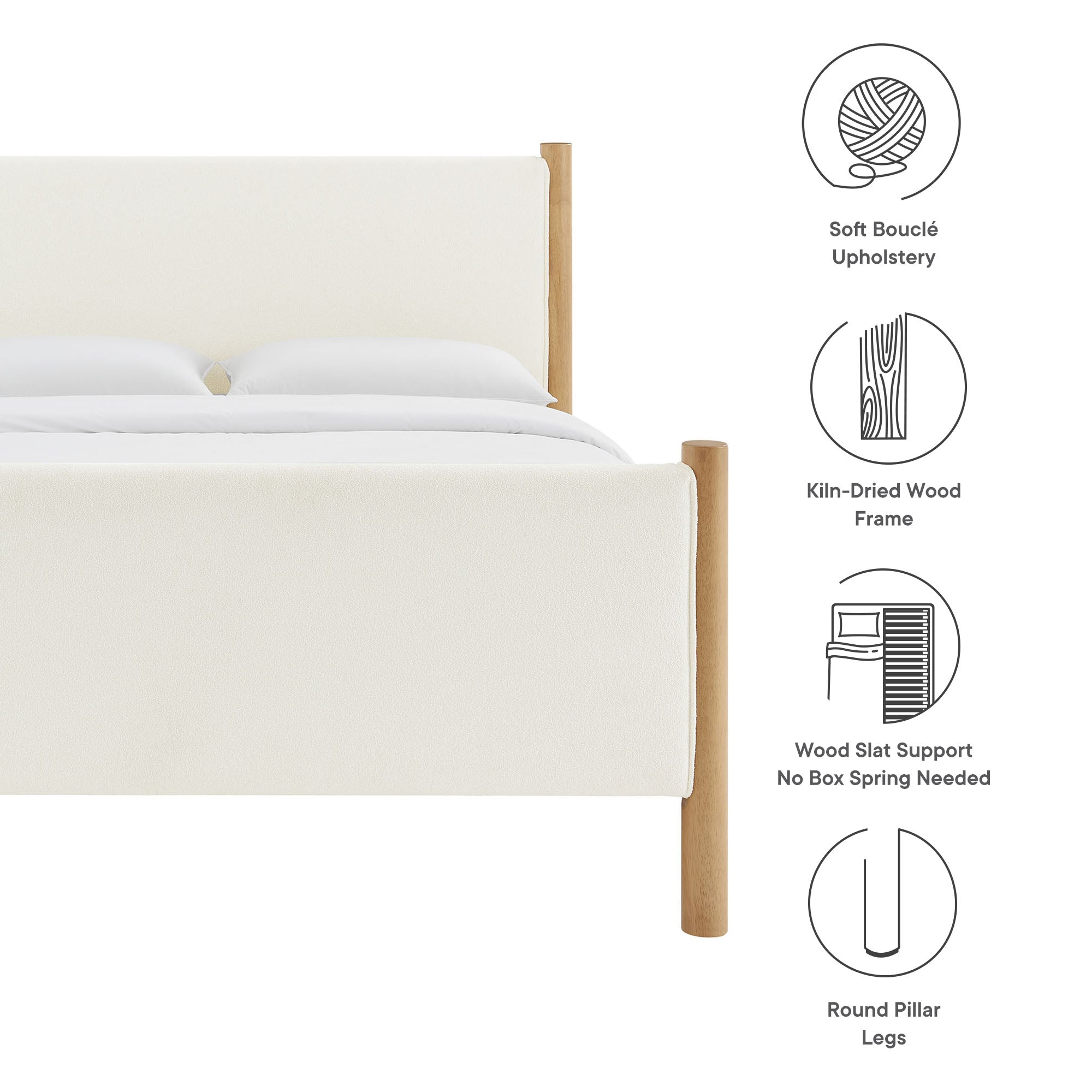 Modway Maven King Size Boucle Upholstered Platform Bed