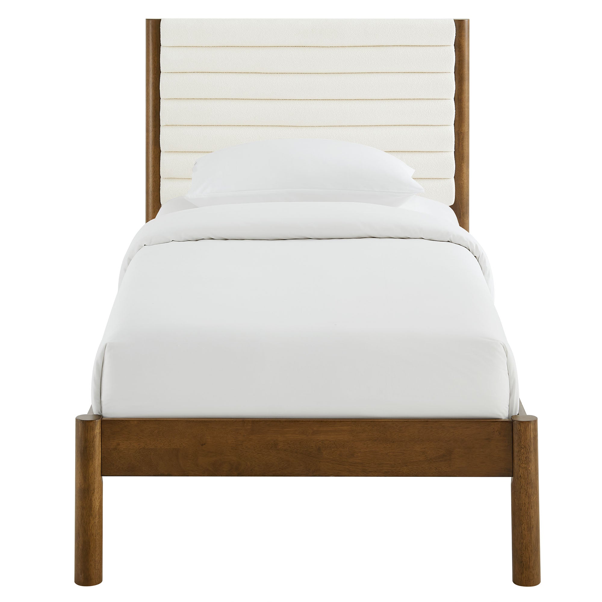 Modway Olea Channel Tufted Boucle Solid Wood Twin Platform Bed