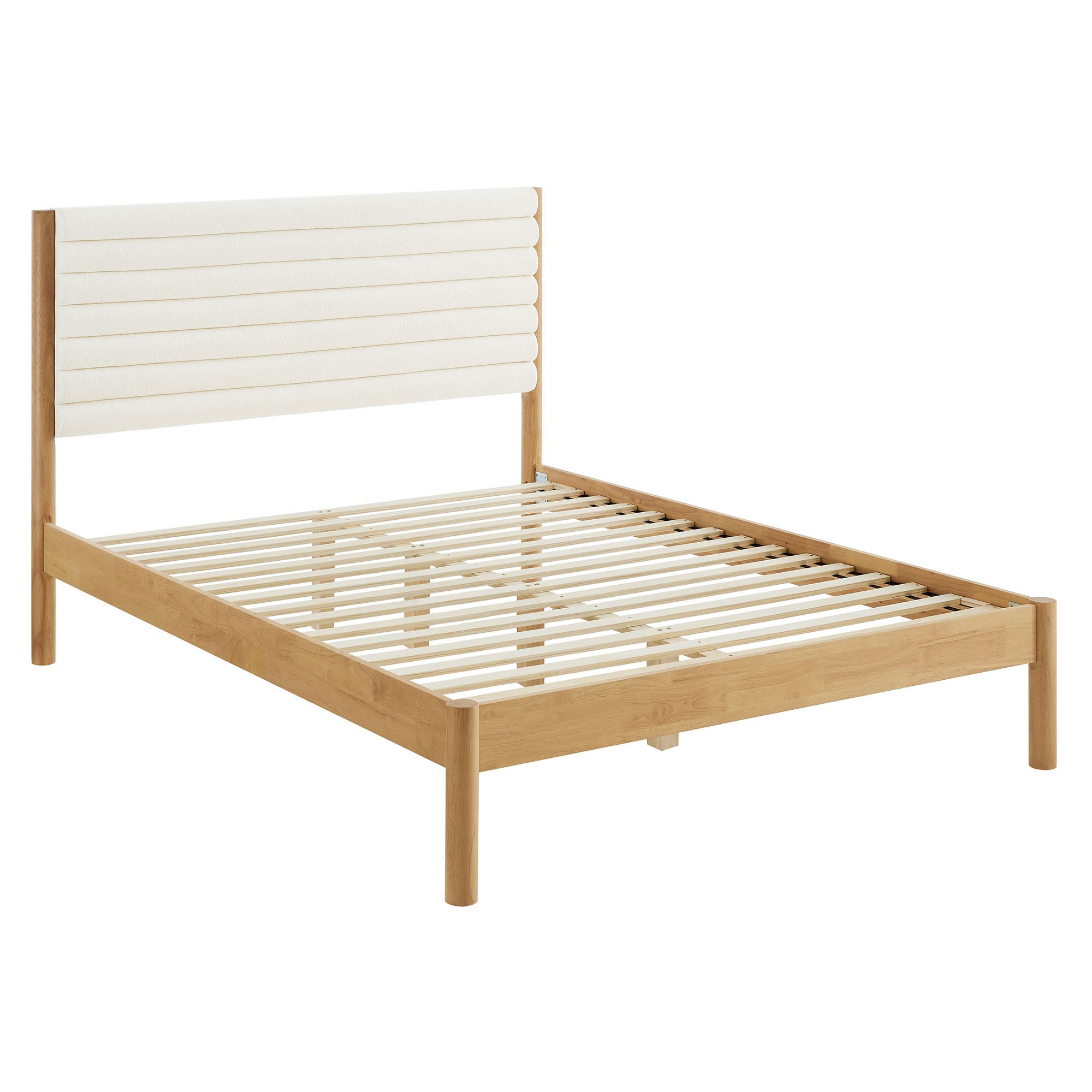 Modway Olea Channel Tufted Boucle Solid Wood Full Platform Bed